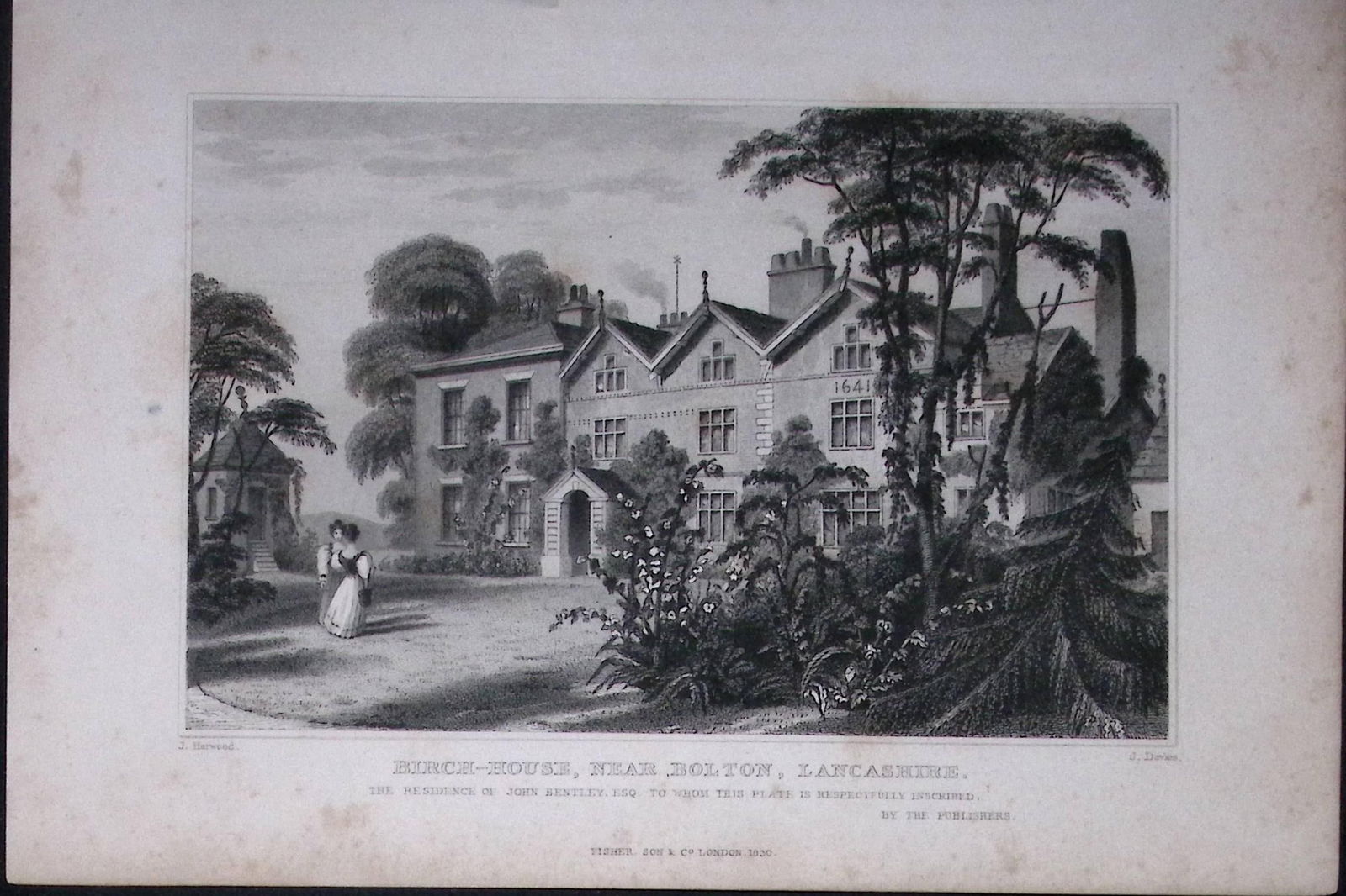 Bolton Birch-House Antique 195 Years-Old Steel-Engraving-34: Title: Bolton Birch-House Antique 195 Years-Old Steel-Engraving-34 Description: Bolton Birch-House Antique 195 Years-Old Steel-Engraving-34 This Antique Steel Engraving Was Removed from a