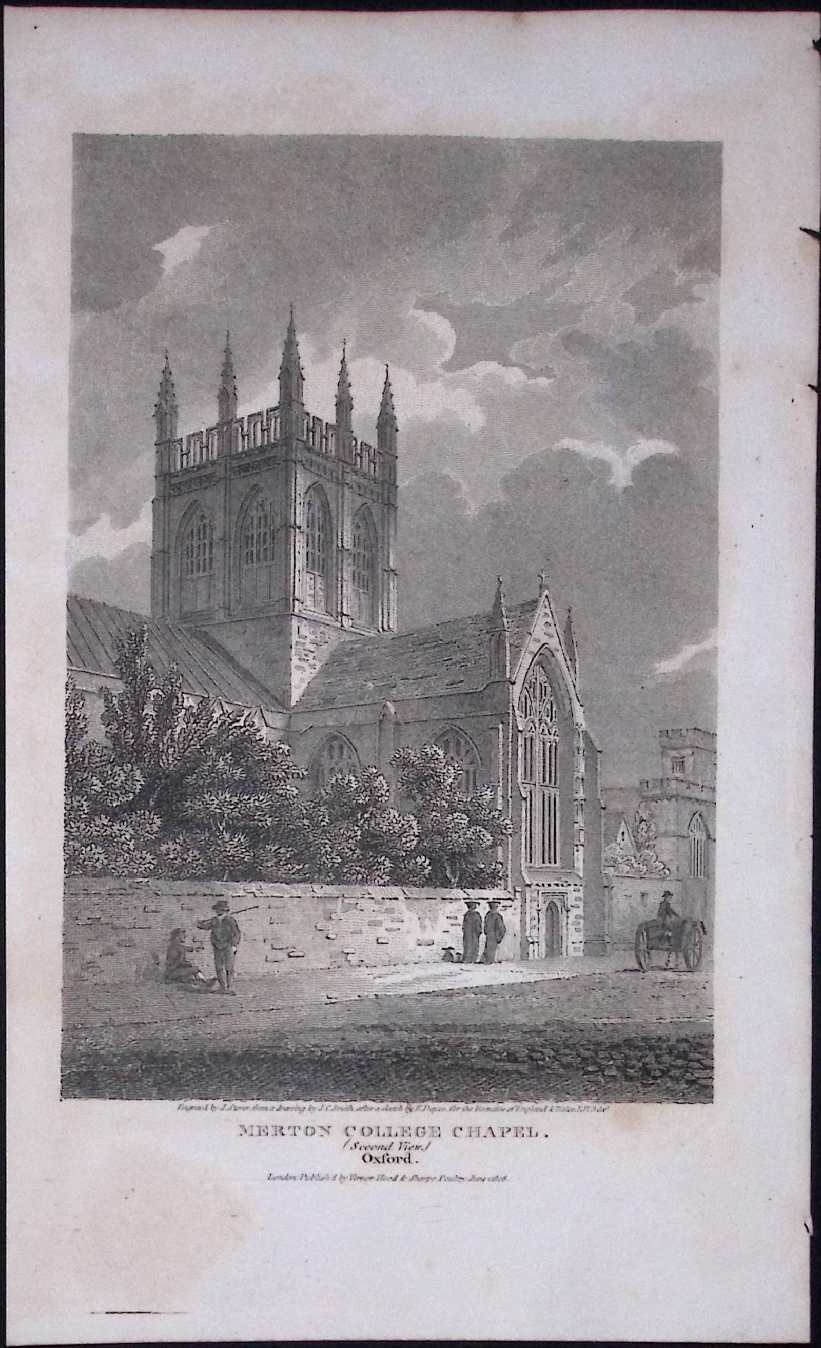 Oxford Merton College Chapel Antique 212 Years-Old Steel-Engraving-42 (1 of 2)