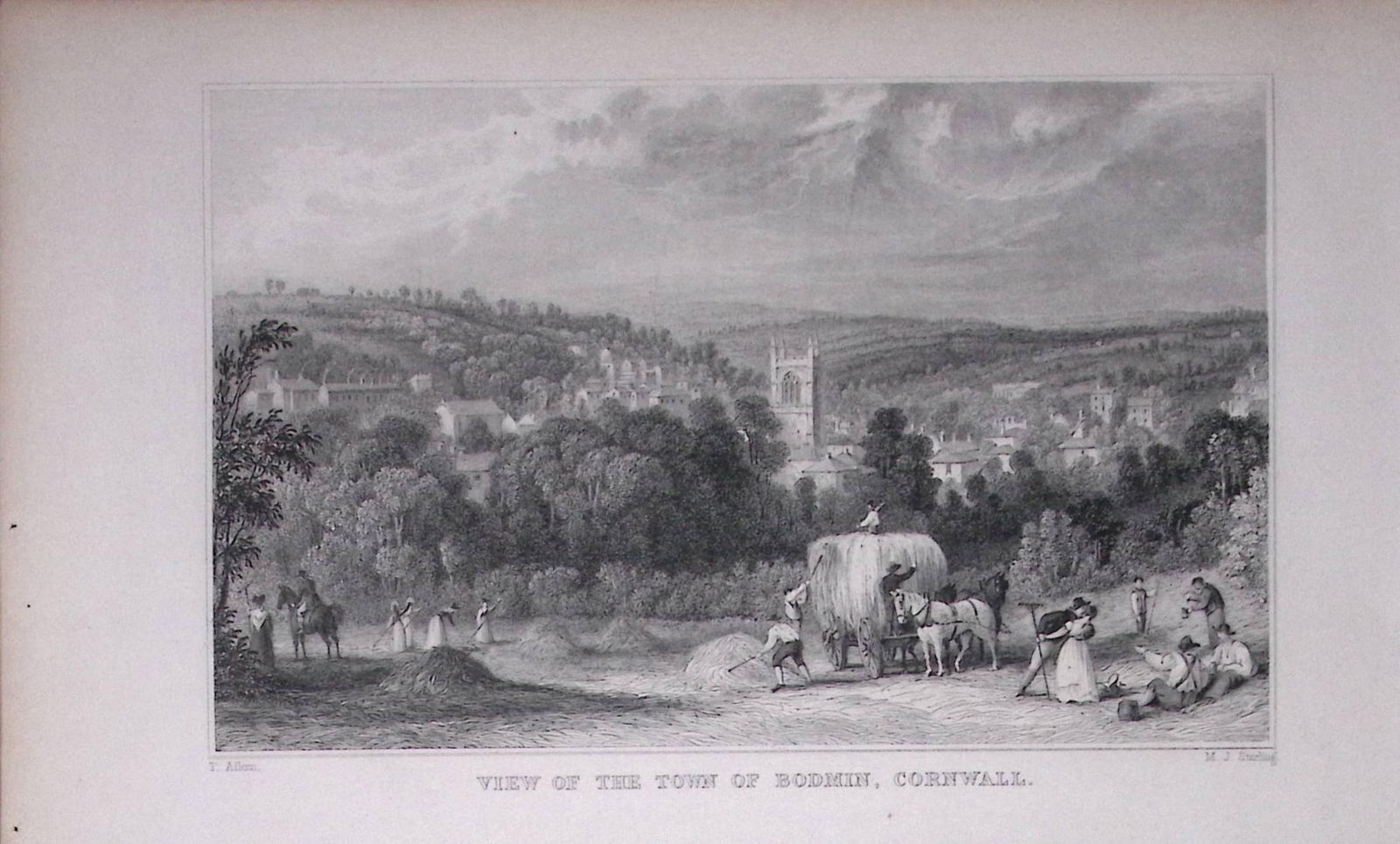 Cornwall View of The Town of Bodmin Antique 193 Years-Old Steel-Engraving-32: Title: Cornwall View of The Town of Bodmin Antique 193 Years-Old Steel-Engraving-32 Description: This Antique Steel Engraving Was Removed from a 193-Year-Old Edition of.