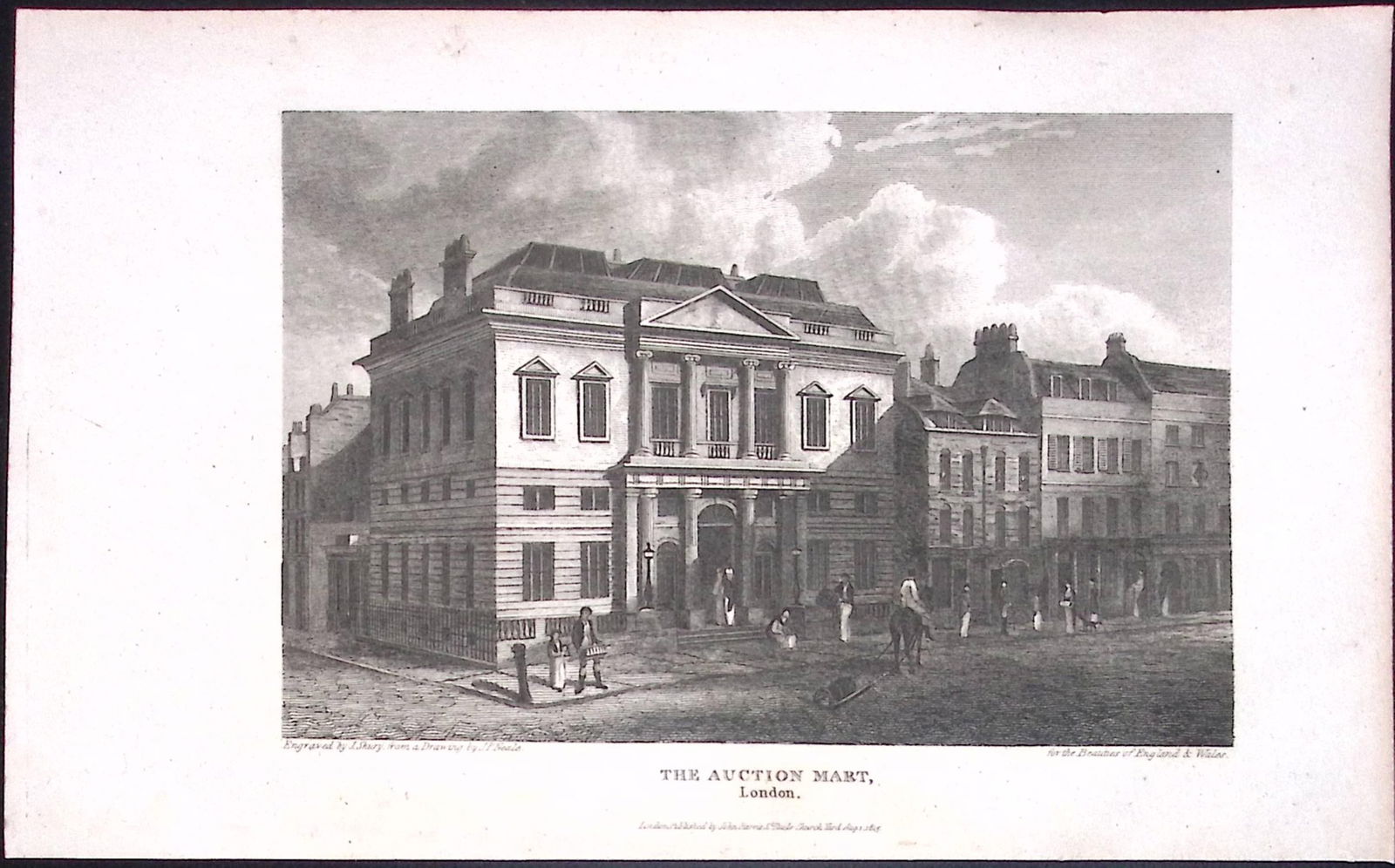 Auction Mart West End London Antique 200 Years-Old Steel-Engraving-239: Title: Auction Mart West End London Antique 200 Years-Old Steel-Engraving-239 Description: This London Georgian Antique Print Was Removed from a First Edition of. The Beauties of England and