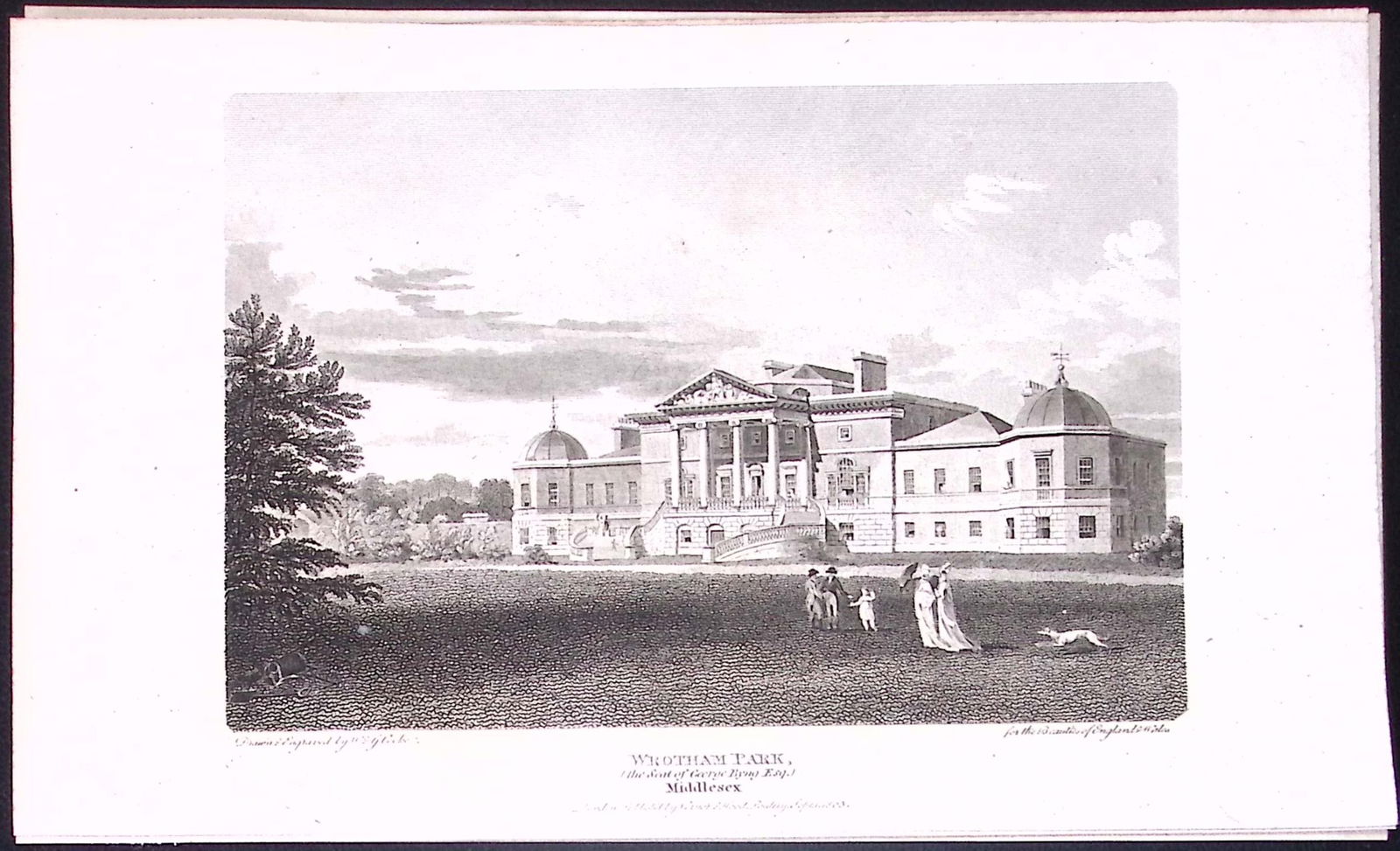 Wrotham Park Middlesex Antique 200 Years-Old Steel-Engraving-244: Title: Wrotham Park Middlesex Antique 200 Years-Old Steel-Engraving-244 Description: Wrotham Park Middlesex Antique 200 Years-Old Steel-Engraving-244 This London Georgian Antique Print Was