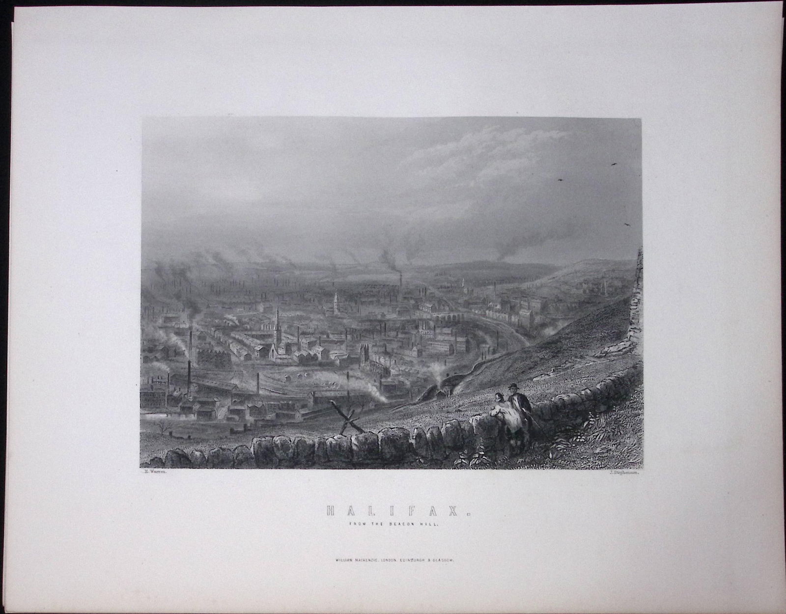 Yorkshire View of The Town of Halifax Victorian Antique 150 Years-Old Engraving-3: Title: Yorkshire View of The Town of Halifax Victorian Antique 150 Years-Old Engraving-3 Description: This Antique Print Was Removed from an Edition of. Yorkshire Past and Present by Thomas