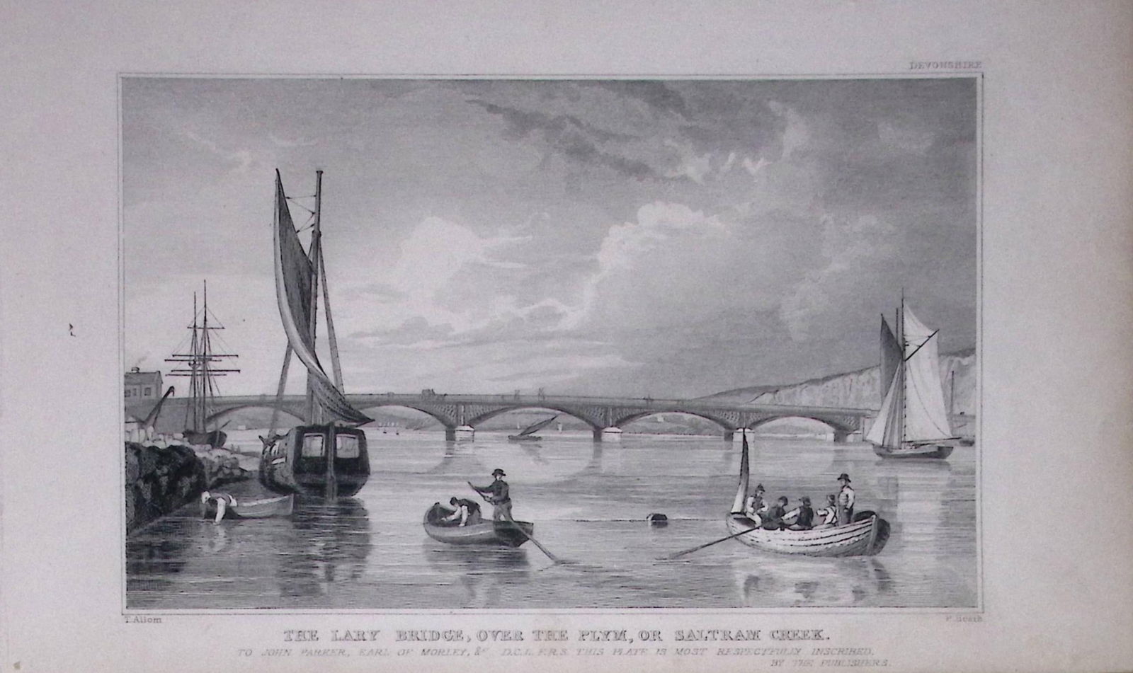 Lady Bridge Over The Saltham Creek Antique 193 Years-Old Steel-Engraving-38: Title: Lady Bridge Over The Saltham Creek Antique 193 Years-Old Steel-Engraving-38 Description: This Antique Steel Engraving Was Removed from a 193-Year-Old Edition of.