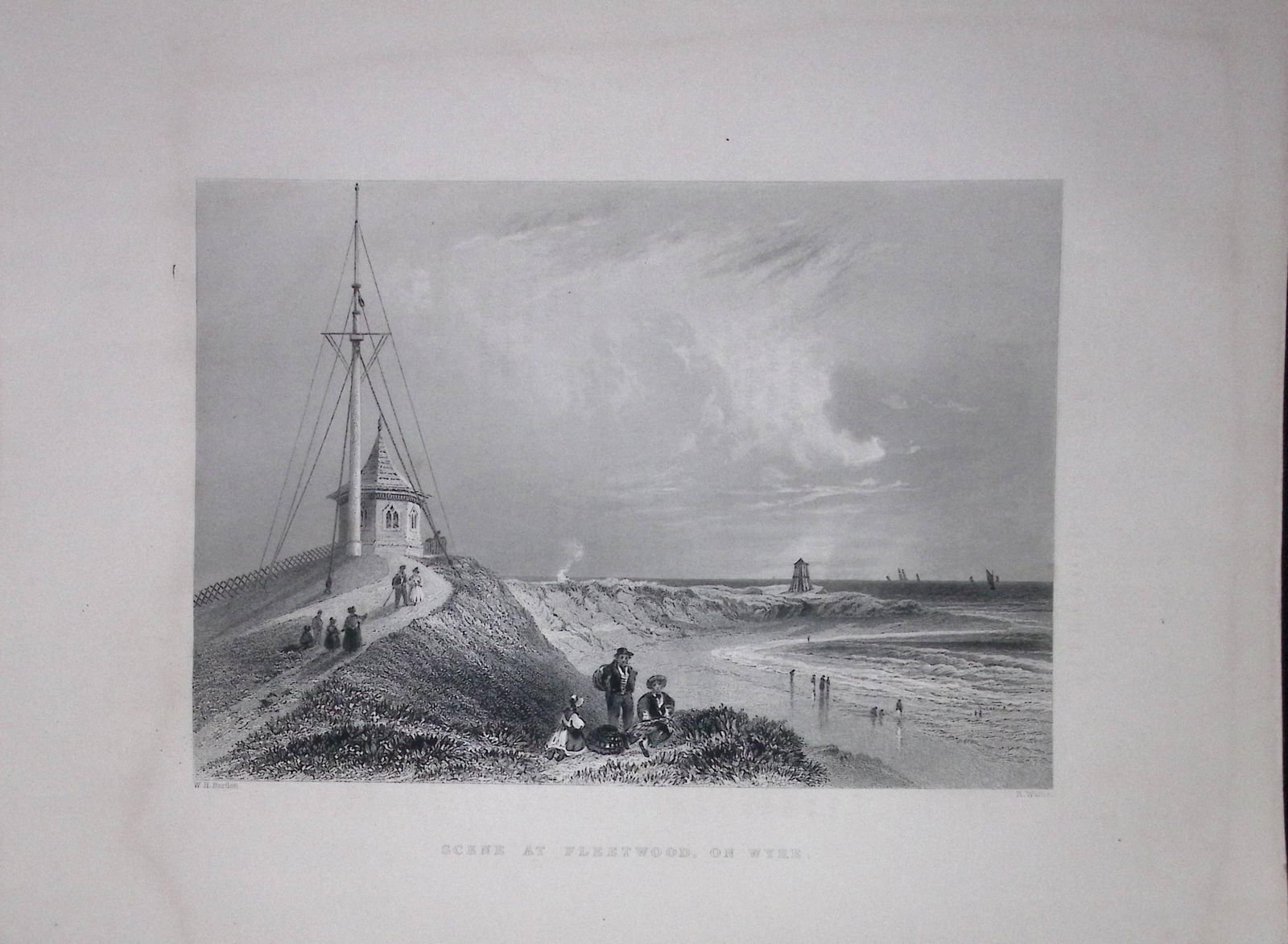 View of Fleetwood On Wyre WH Bartlett 1842 Antique Steel Engraving-209: Title: View of Fleetwood On Wyre WH Bartlett 1842 Antique Steel Engraving-209 Description: View of Fleetwood On Wyre WH Bartlett 1842 Antique Steel Engraving-209 Th