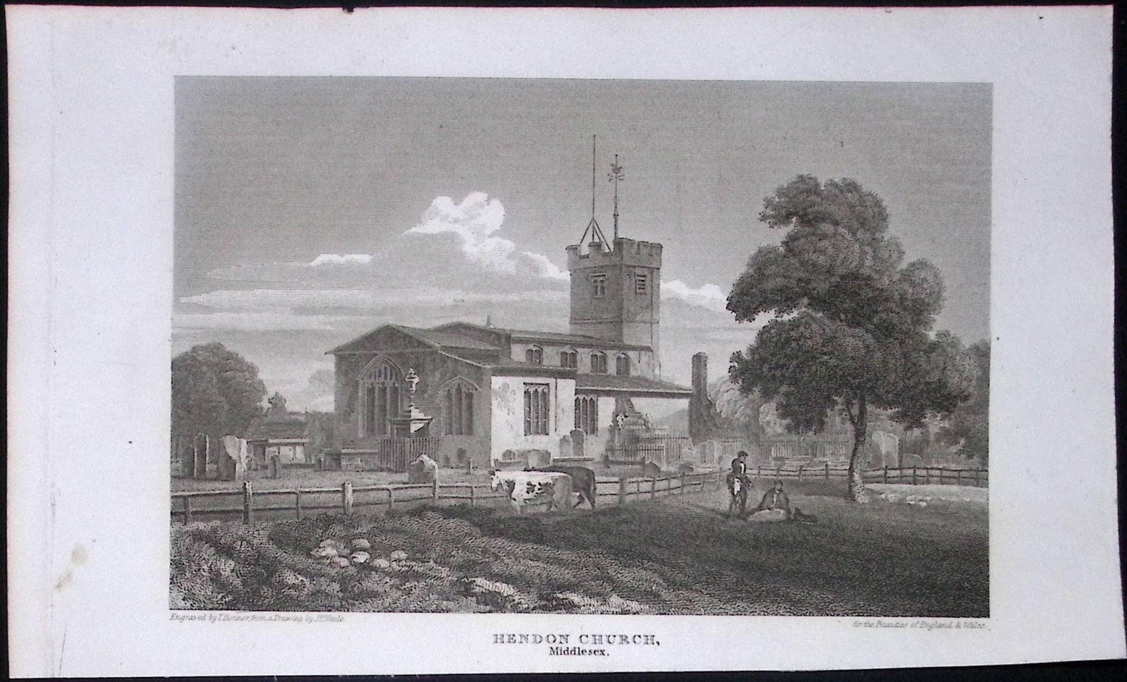 London Hendon Church Antique 200 Years-Old Steel-Engraving-99: Title: London Hendon Church Antique 200 Years-Old Steel-Engraving-99 Description: This London Georgian Antique Print Was Removed from a First Edition of. The Beauties of England and Wales