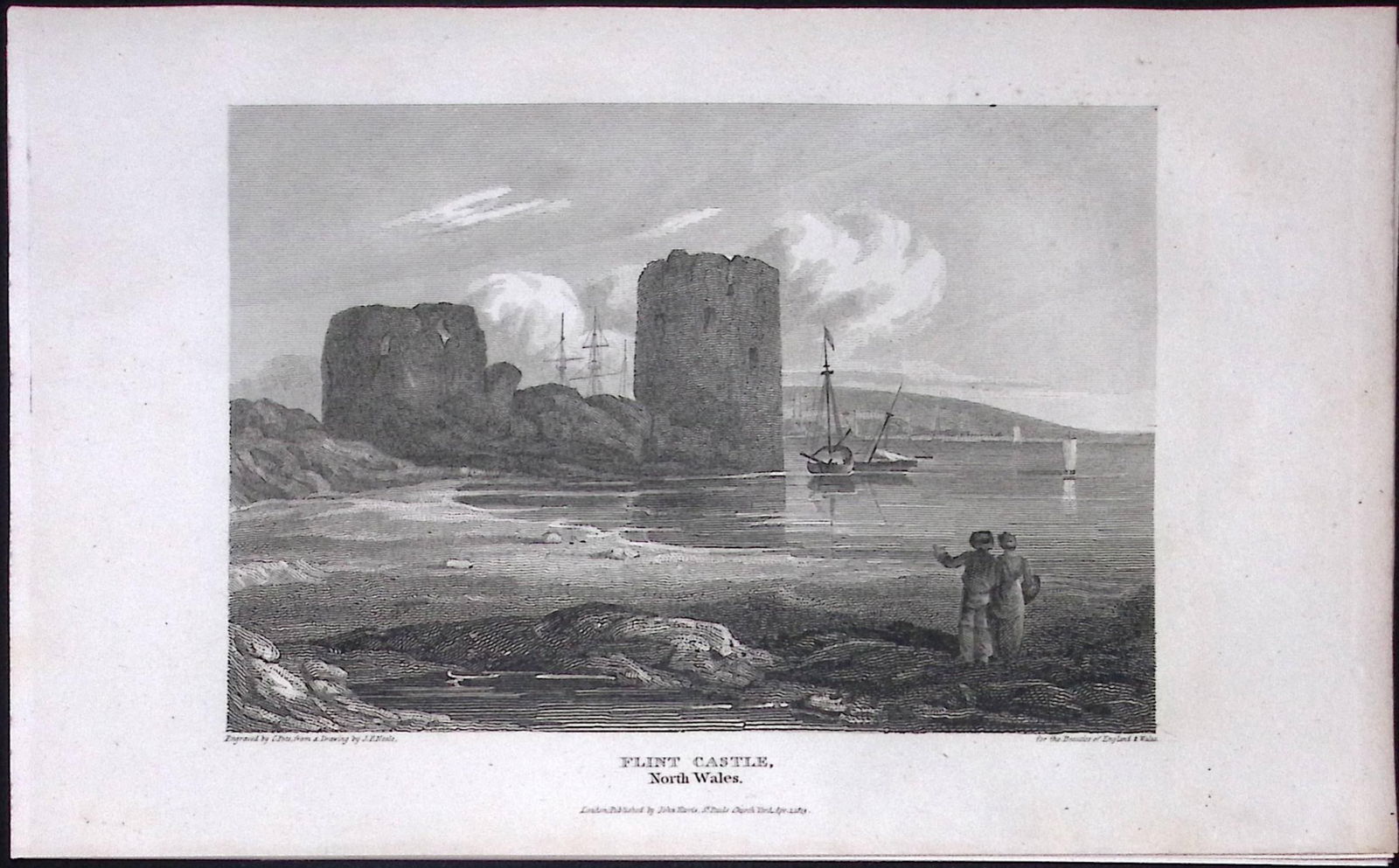 Flint Castle Flintshire Wales Antique 213 Years-Old Georgian Steel-Engraving-204.: Title: Flint Castle Flintshire Wales Antique 213 Years-Old Georgian Steel-Engraving-204. Description: Flint Castle Flintshire Wales Antique 213 Years-Old Georgian Steel-Engraving-204