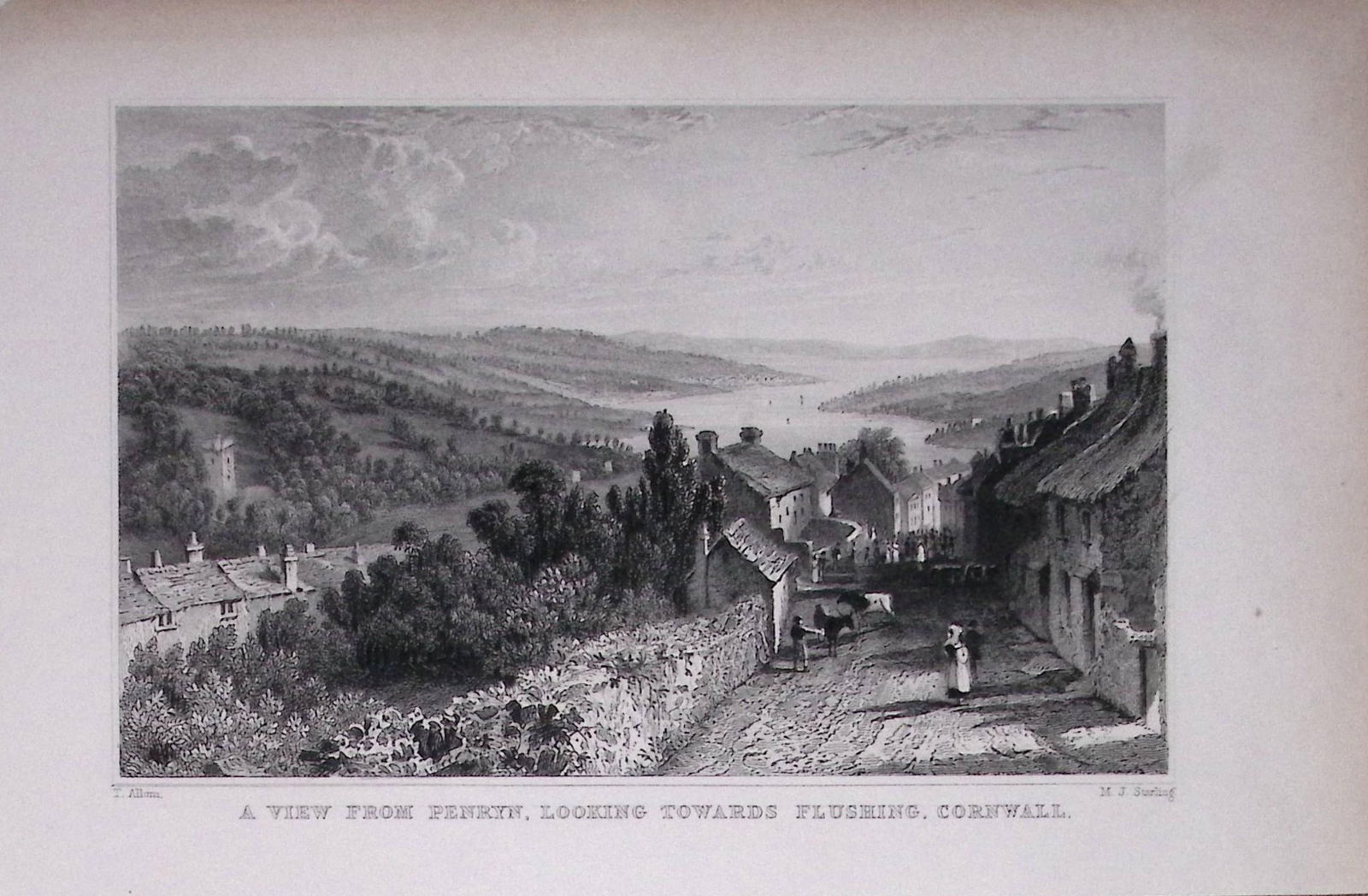 Cornwall A View of Penryn Antique 193 Years-Old Steel-Engraving-11: Title: Cornwall A View of Penryn Antique 193 Years-Old Steel-Engraving-11 Description: This Antique Steel Engraving Was Removed from a 193-Year-Old Edition of. Devon and Cornwall Illustrated