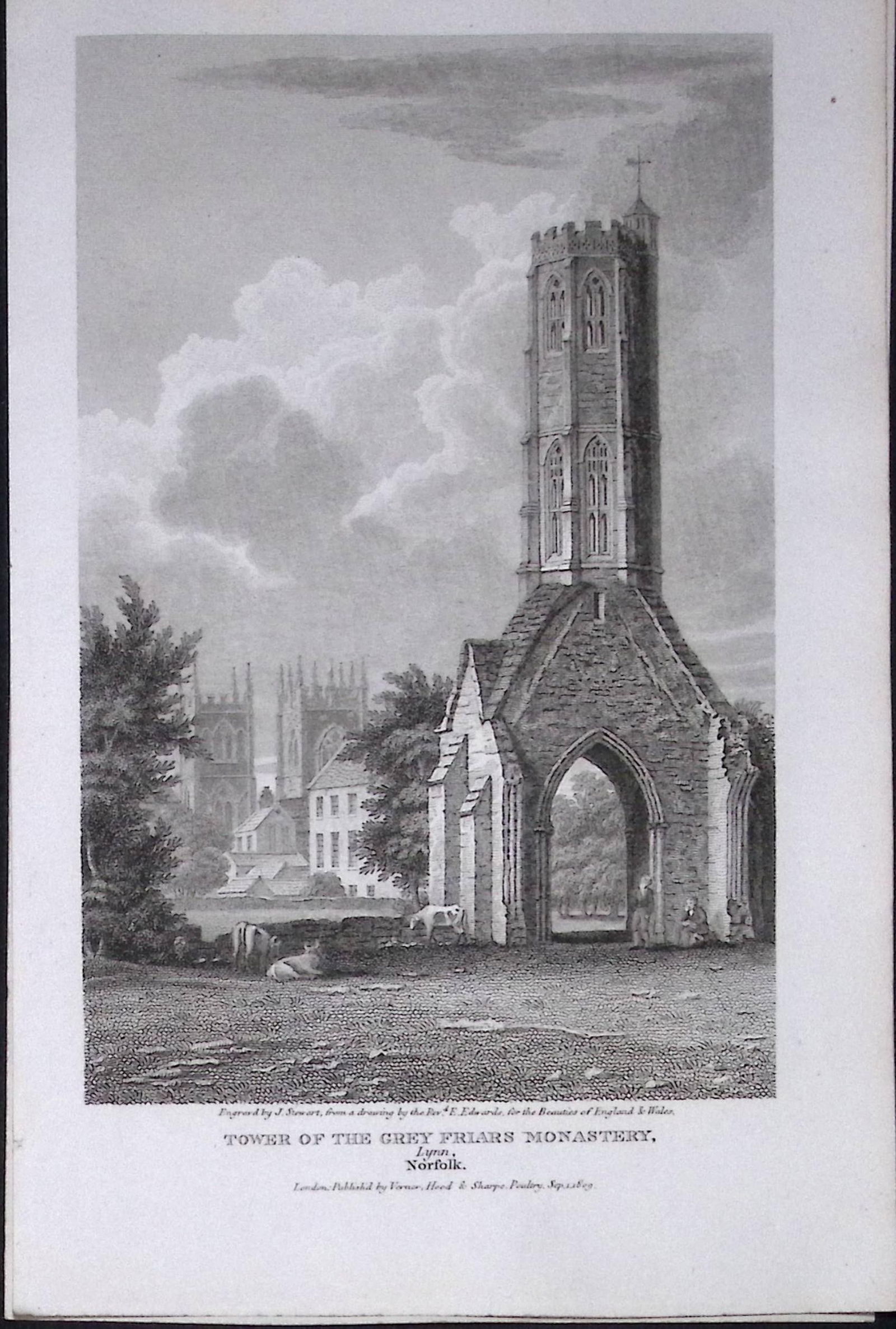 Kings Lynn Grey Friars Monastery Antique 216 Years-Old Georgian Steel-Engraving-429: Title: Kings Lynn Grey Friars Monastery Antique 216 Years-Old Georgian Steel-Engraving-429 Description: This Georgian Antique Print Was Removed from a First Edition of.