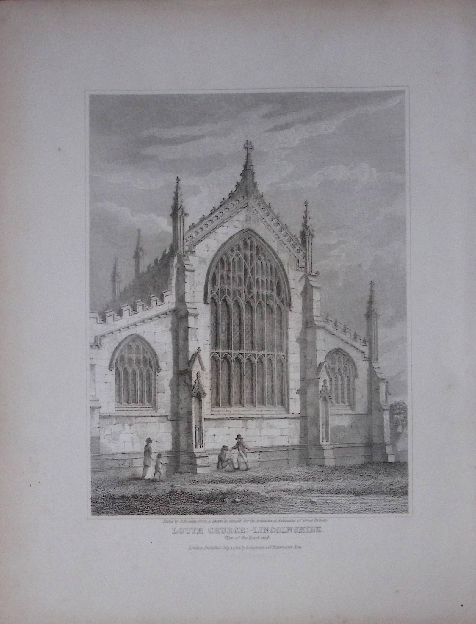 Louth Church Lincolnshire 190 Years-Old Rare John Britton Antique Steel Engraving-60: Title: Louth Church Lincolnshire 190 Years-Old Rare John Britton Antique Steel Engraving-60 Description: This 191 Years-Old Steel Gilt-Edged Engraved Plate Has Been Removed from an Antique