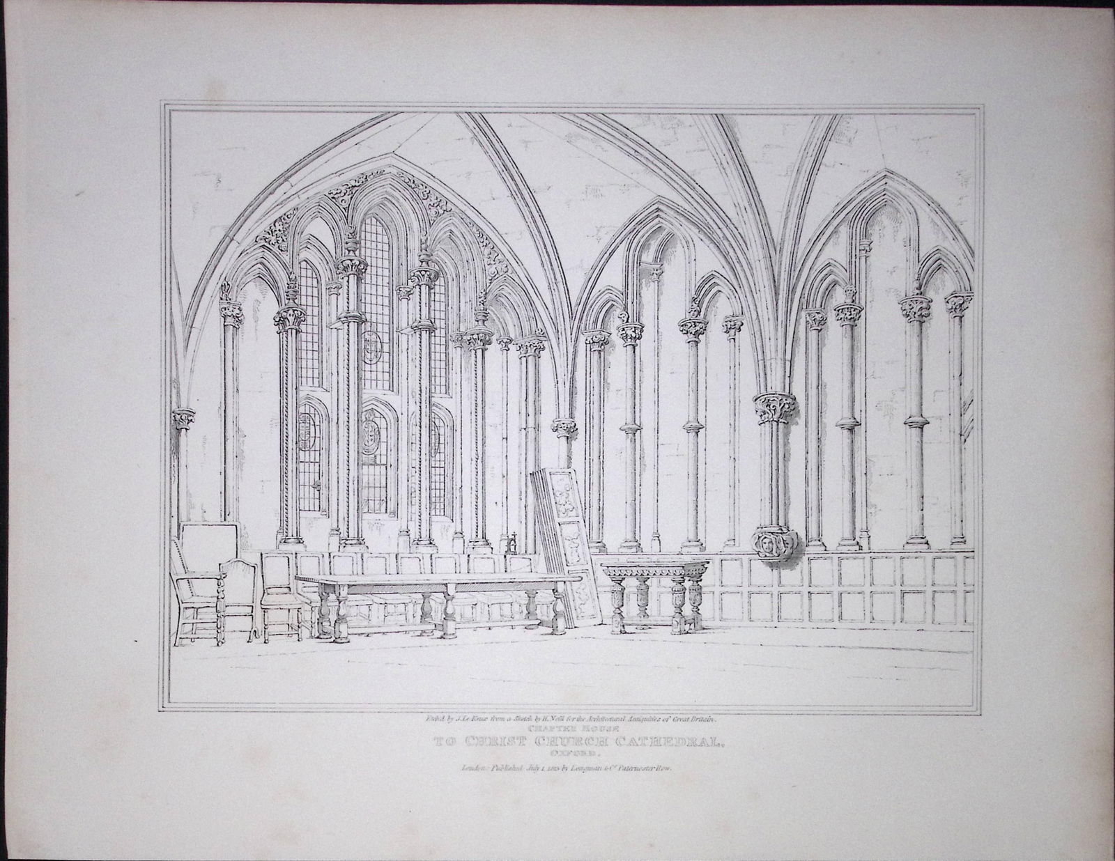 Christ Church Oxford 190 Years-Old Rare John Britton Antique Steel Engraving-96: Title: Christ Church Oxford 190 Years-Old Rare John Britton Antique Steel Engraving-96 Description: This 191 Years-Old Steel Engraved Plate Has Been Removed from an Antique Edition o
