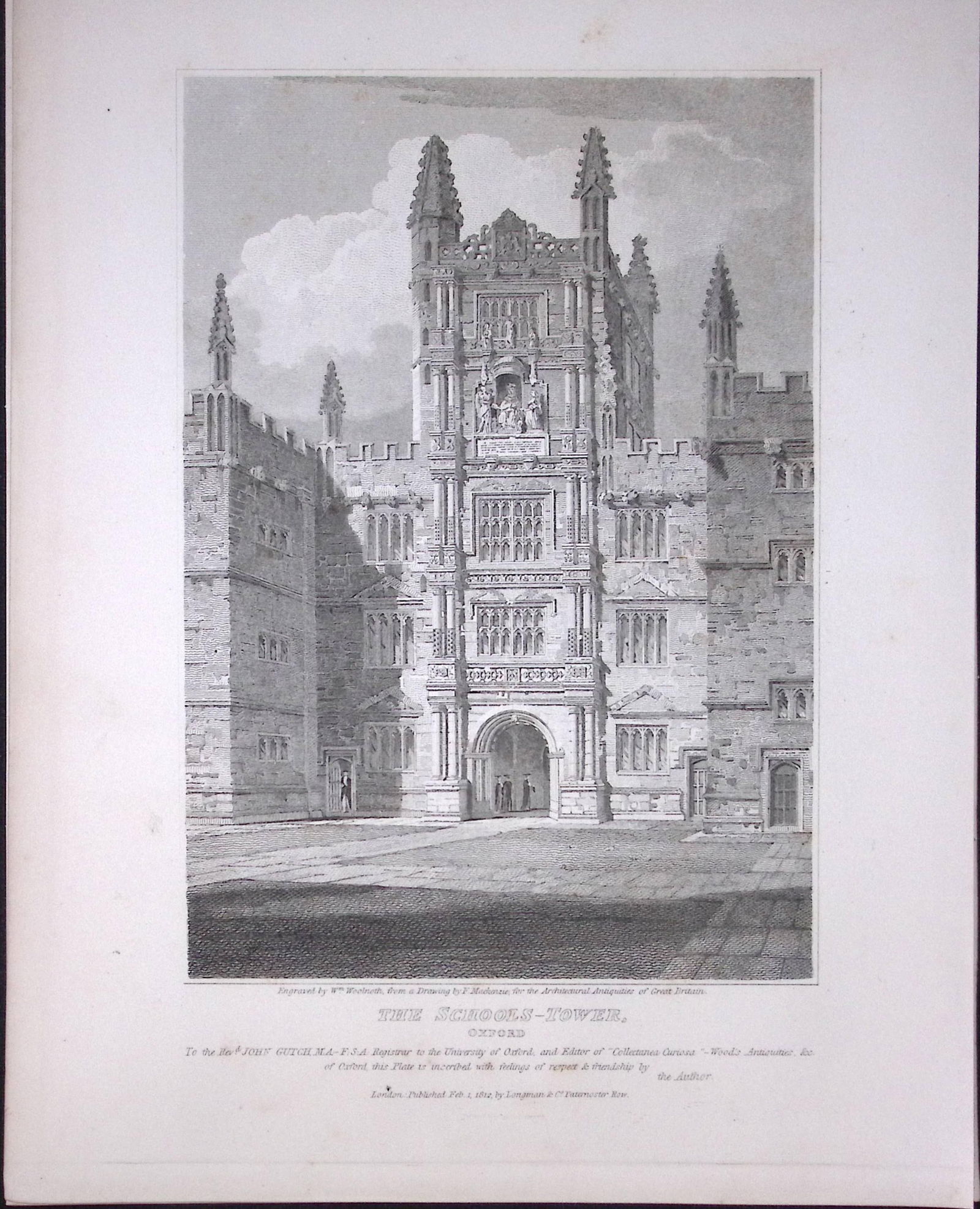 The School’s Tower Oxford 190 Years-Old John Britton Antique Steel Engraving-178: Title: The School’s Tower Oxford 190 Years-Old John Britton Antique Steel Engraving-178 Description: This 191 Years-Old Steel Engraved Plate Has Been Removed from an Antique Ed