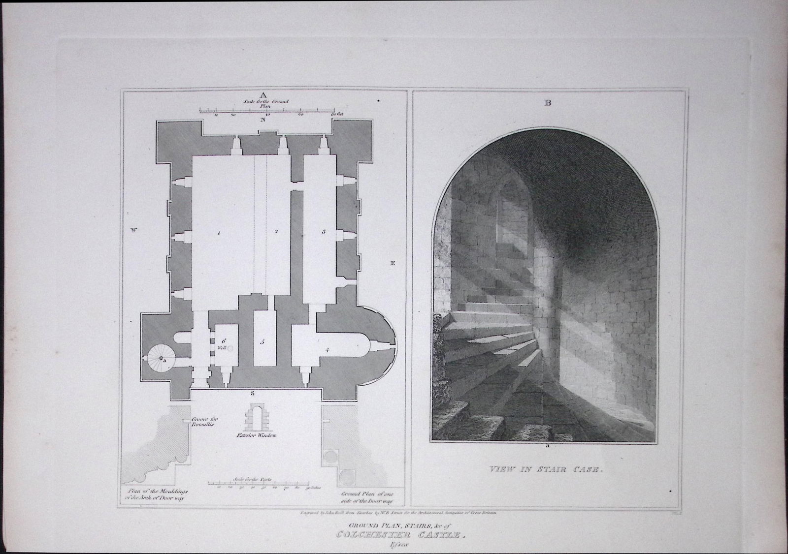 Colchester Castle Essex 190 Years-Old Rare John Britton Antique Steel Engraving-53: Title: Colchester Castle Essex 190 Years-Old Rare John Britton Antique Steel Engraving-53 Description: This 191 Years-Old Steel Engraved Plate Has Been Removed from an Antique Edition of. John