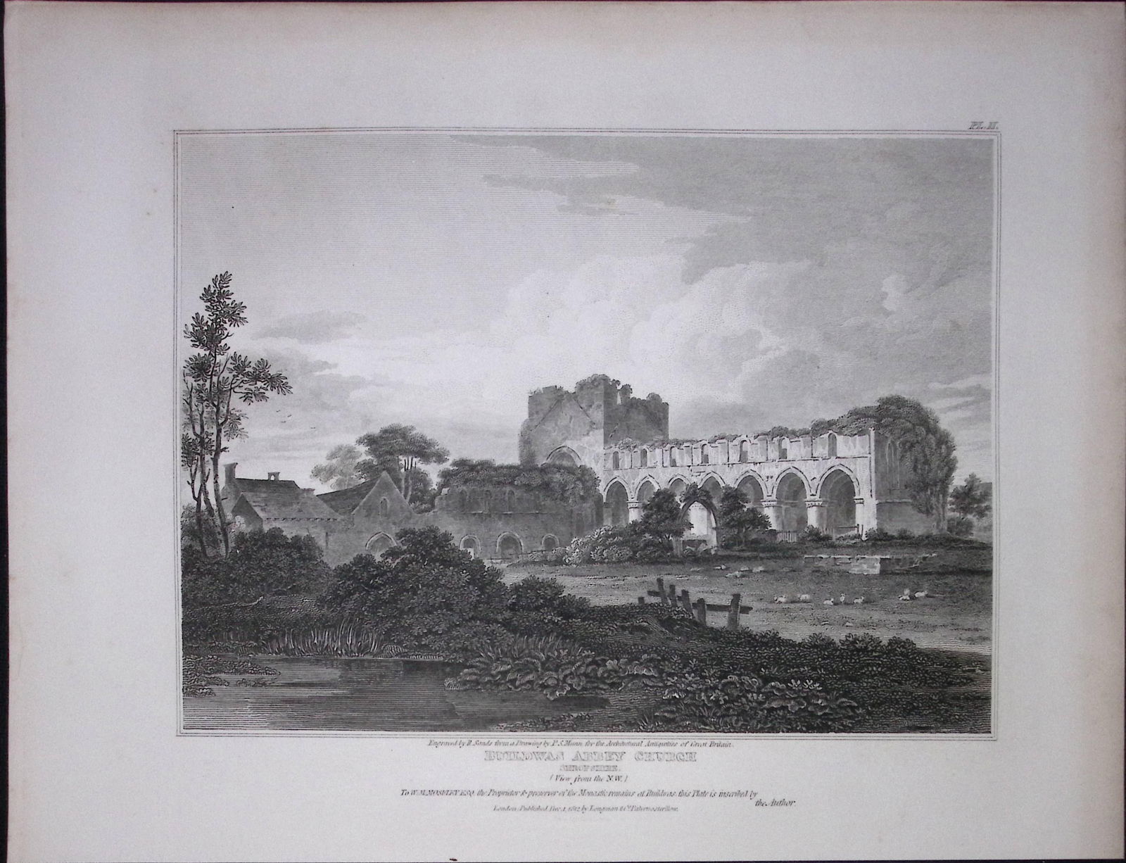 Buildwas Abbey Shropshire 190 Years-Old Rare John Britton Antique Steel Engraving-77: Title: Buildwas Abbey Shropshire 190 Years-Old Rare John Britton Antique Steel Engraving-77 Description: This 191 Years-Old Steel Gilt-Edged Engraved Plate Has Been Removed from an A
