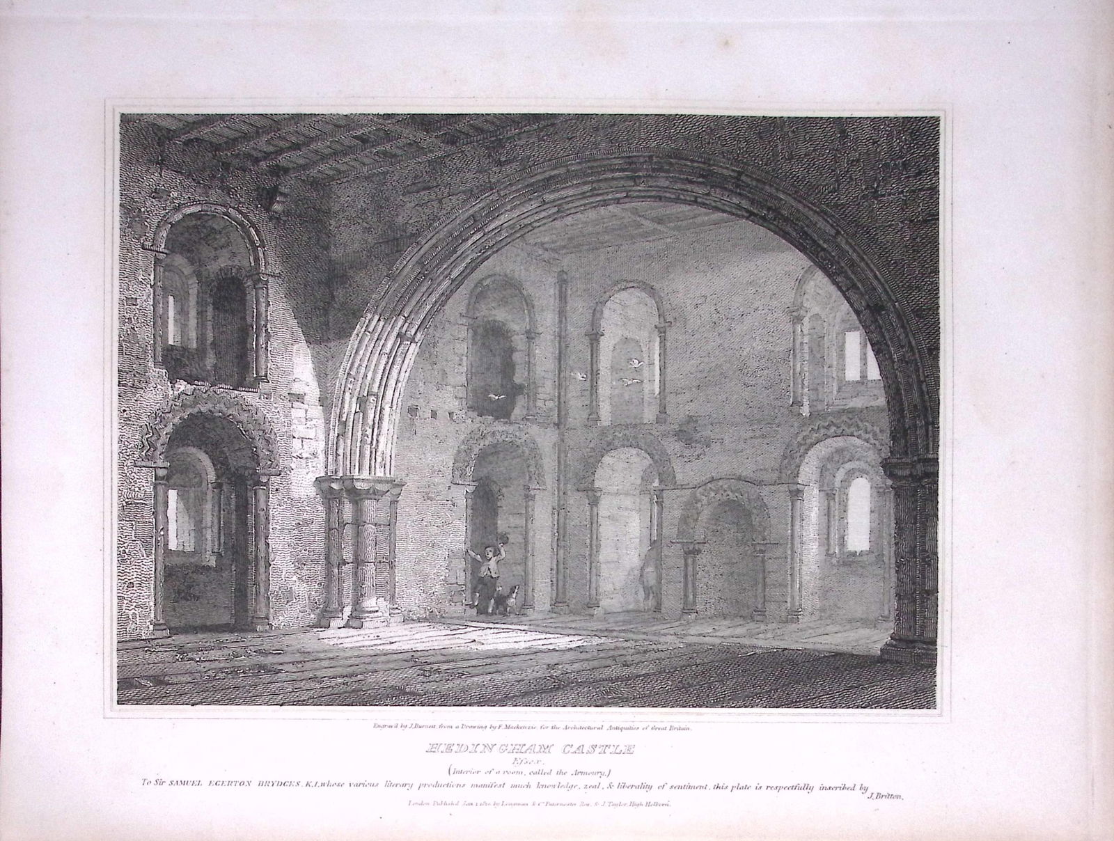 Hedingham Castle Essex 190 Years-Old Rare John Britton Antique Steel Engraving-143: Title: Hedingham Castle Essex 190 Years-Old Rare John Britton Antique Steel Engraving-143 Description: This 191 Years-Old Steel Engraved Plate Has Been Removed from an Antique Editio