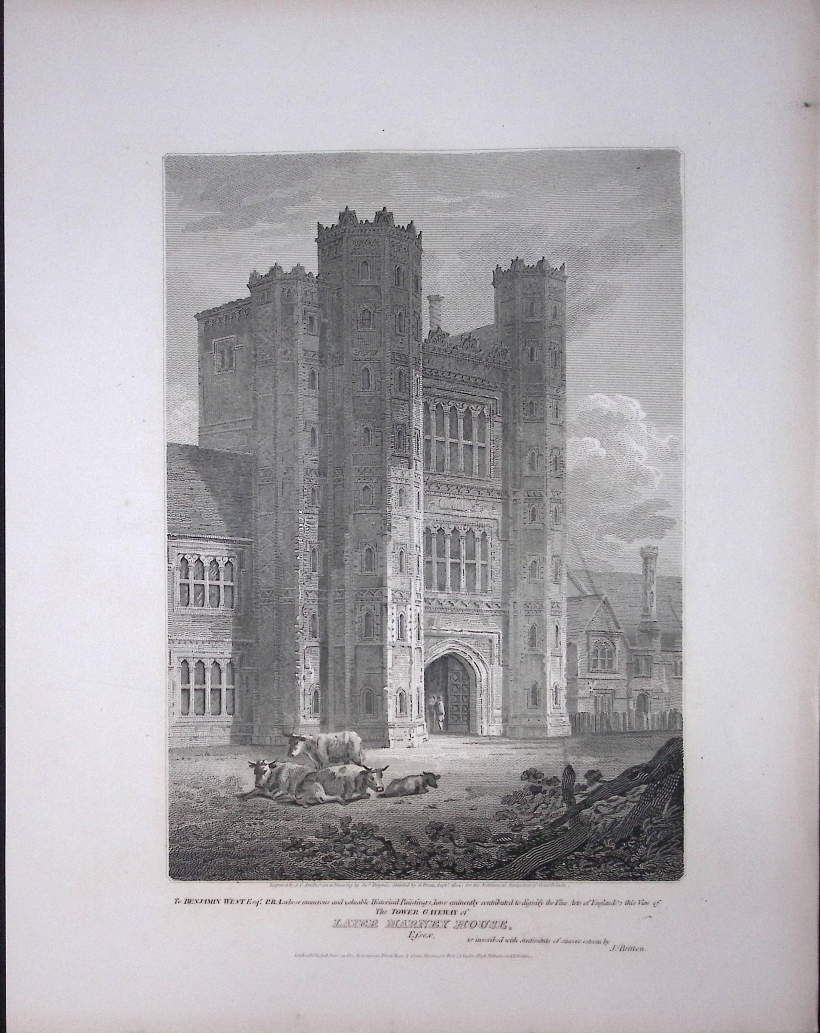 Layer Manor House Essex Rare John Britton 191 Years-Old Antique Steel Engraving-7: Title: Layer Manor House Essex Rare John Britton 191 Years-Old Antique Steel Engraving-7 Description: This 191 Years-Old Steel Engraved Plate Has Been Removed from an Antique Edition