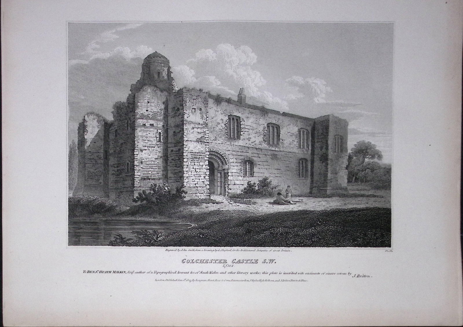 Colchester Castle Essex 190 Years-Old Rare John Britton Antique Steel Engraving-55: Title: Colchester Castle Essex 190 Years-Old Rare John Britton Antique Steel Engraving-55 Description: This 191 Years-Old Steel Engraved Plate Has Been Removed from an Antique Edition of. John