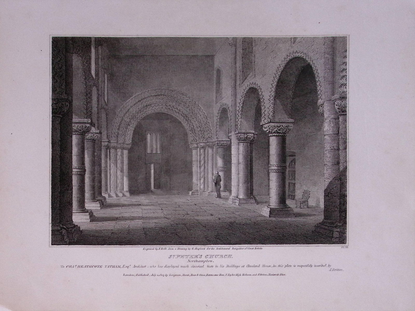 St Peters Church Northampton 190 Years-Old John Britton Antique Steel Engraving-193: Title: St Peters Church Northampton 190 Years-Old John Britton Antique Steel Engraving-193 Description: This 191 Years-Old Steel Gilt-Edged Engraved Plate Has Been Removed from an An