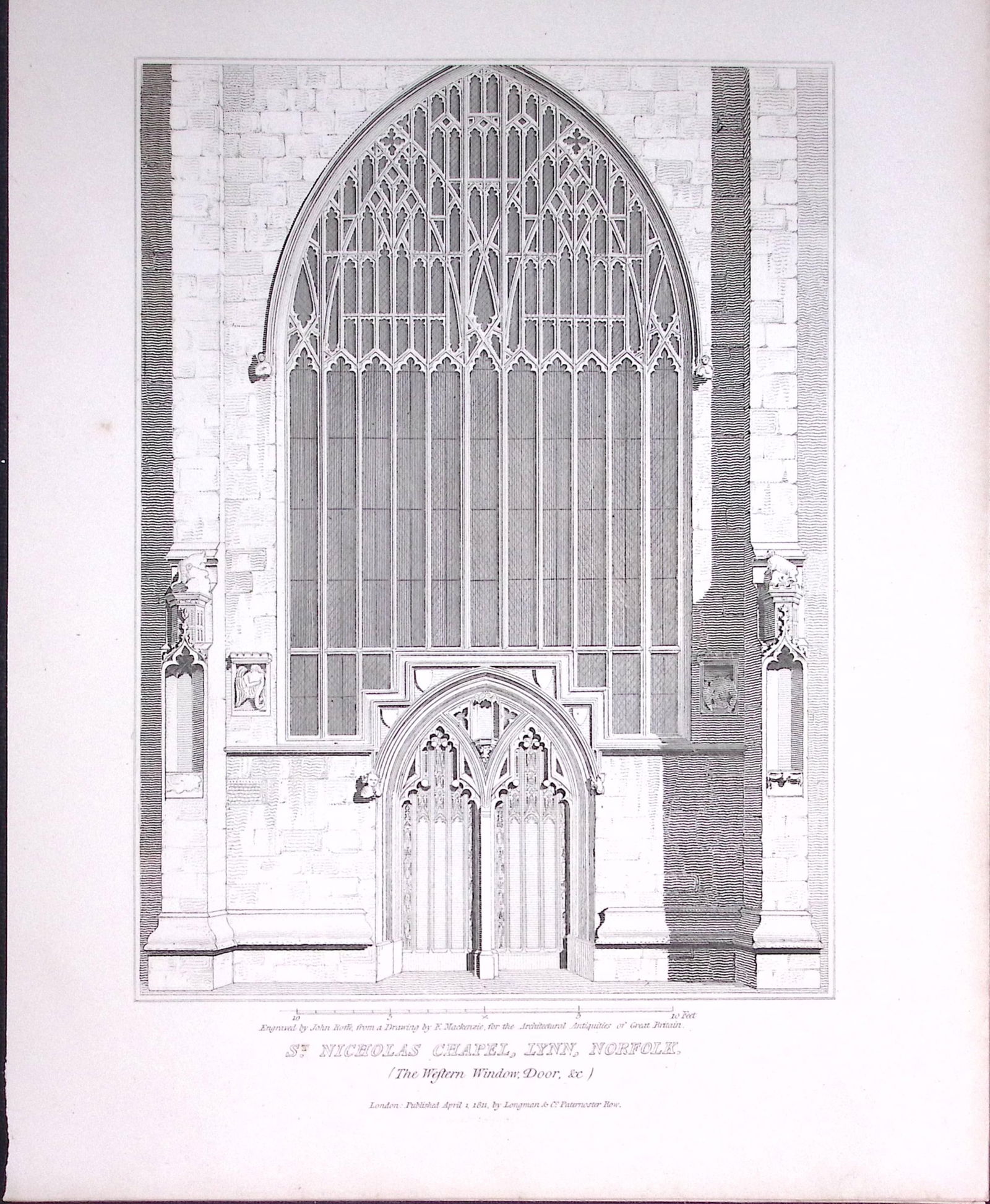St Nicholas Chapel Norfolk 190 Years-Old John Britton Antique Steel Engraving-158: Title: St Nicholas Chapel Norfolk 190 Years-Old John Britton Antique Steel Engraving-158 Description: This 191 Years-Old Steel Gilt-Edged Engraved Plate Has Been Removed from an Antique Edition