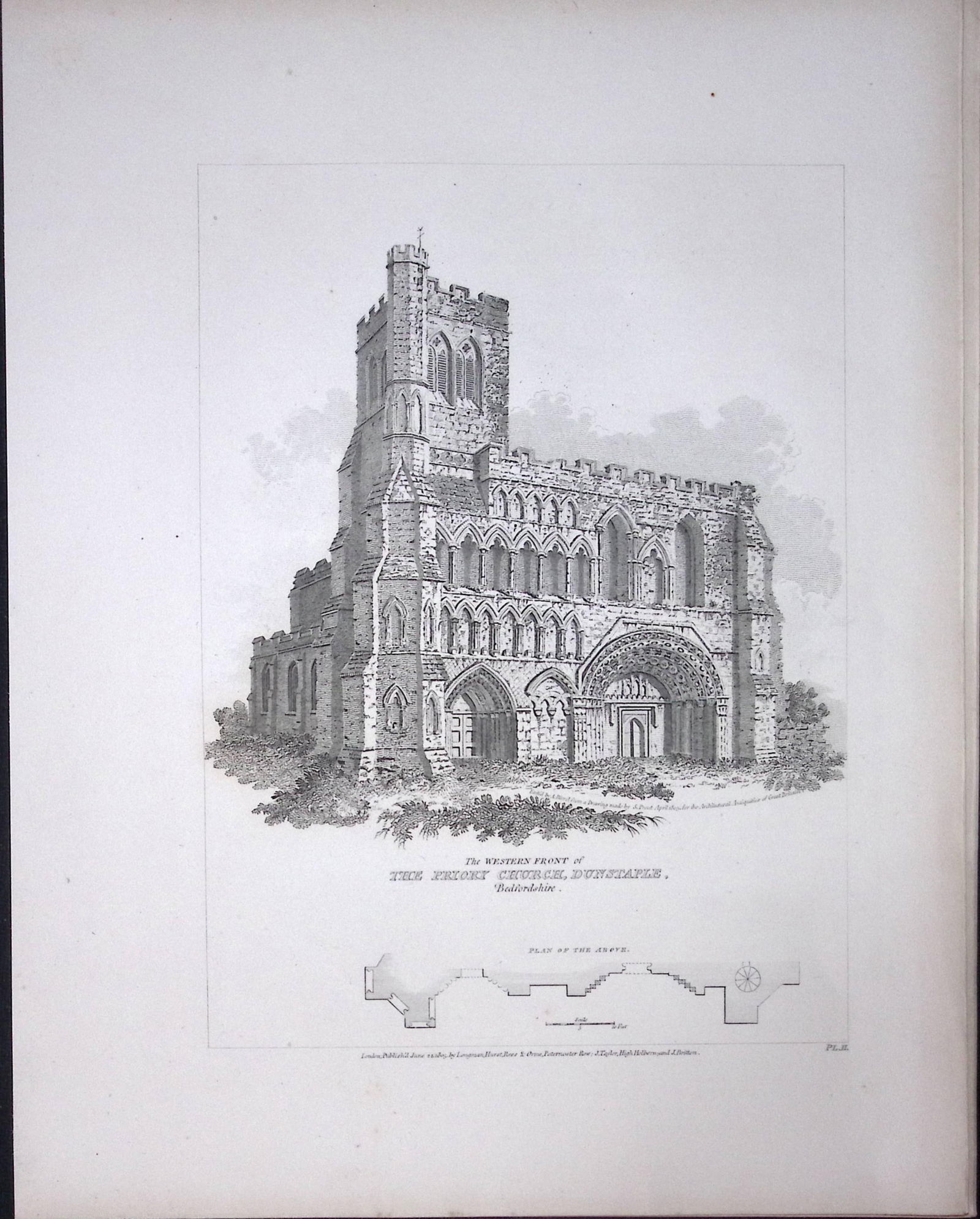 Dunstable Priory Church Beds Rare John Britton 191 Years-Old Antique Steel Engraving-5: Title: Dunstable Priory Church Beds Rare John Britton 191 Years-Old Antique Steel Engraving-5 Description: This 191 Years-Old Steel Gilt-Edged Engraved Plate Has Been Removed from an