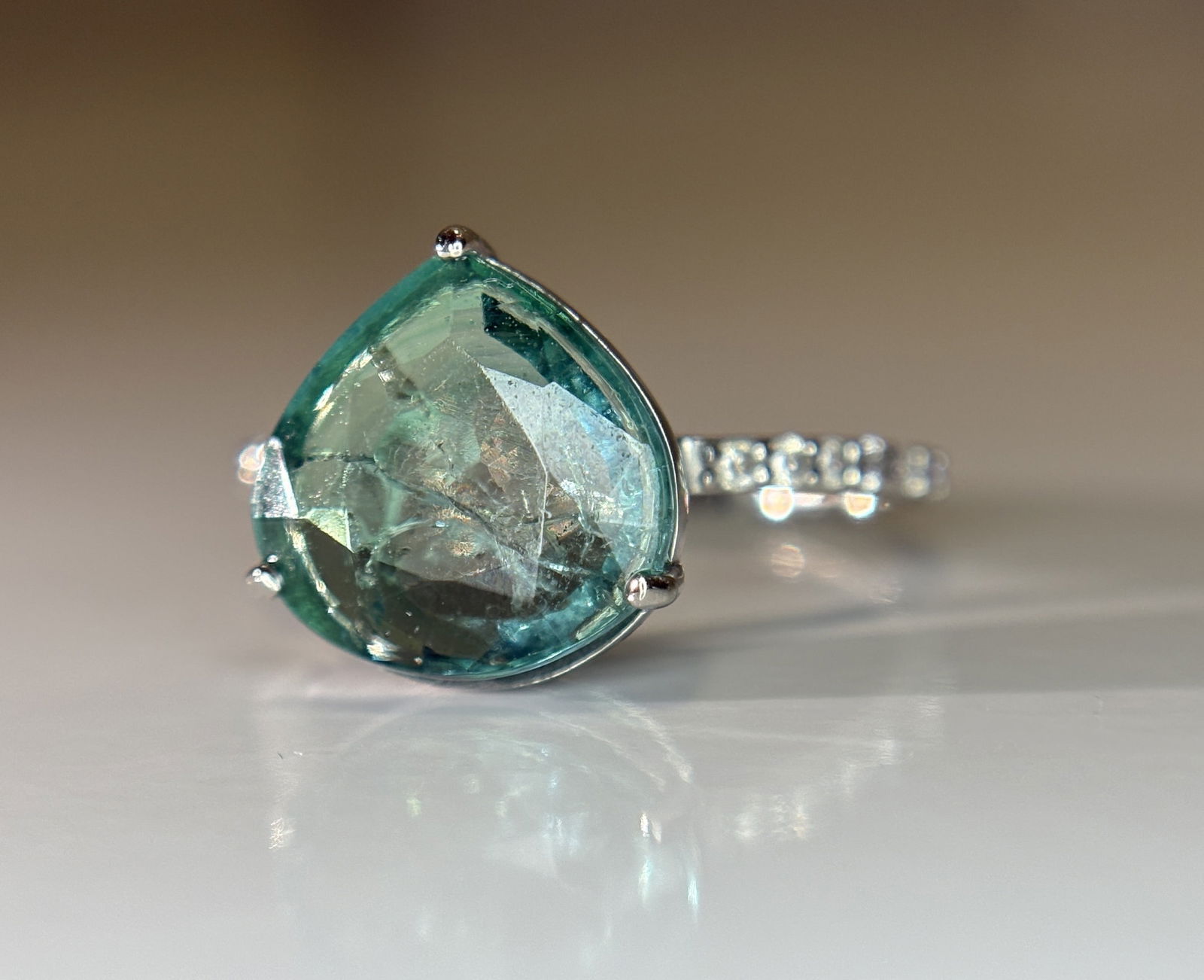 Beautiful 3.17 CT Natural Emerald Ring With Natural Diamonds & Platinum 950 - 4