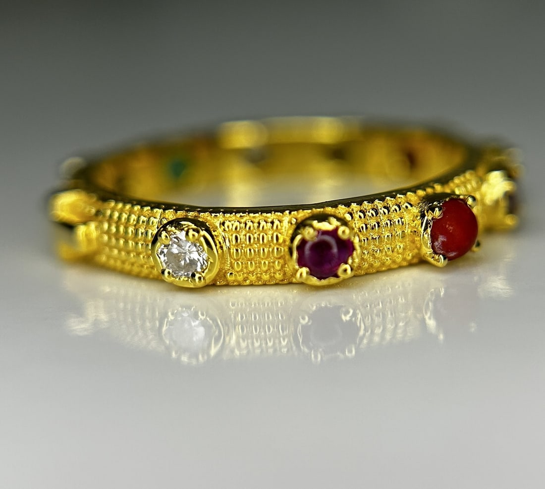 Beautiful Natural Multi Gemstone Rosary & 18k Gold - 2