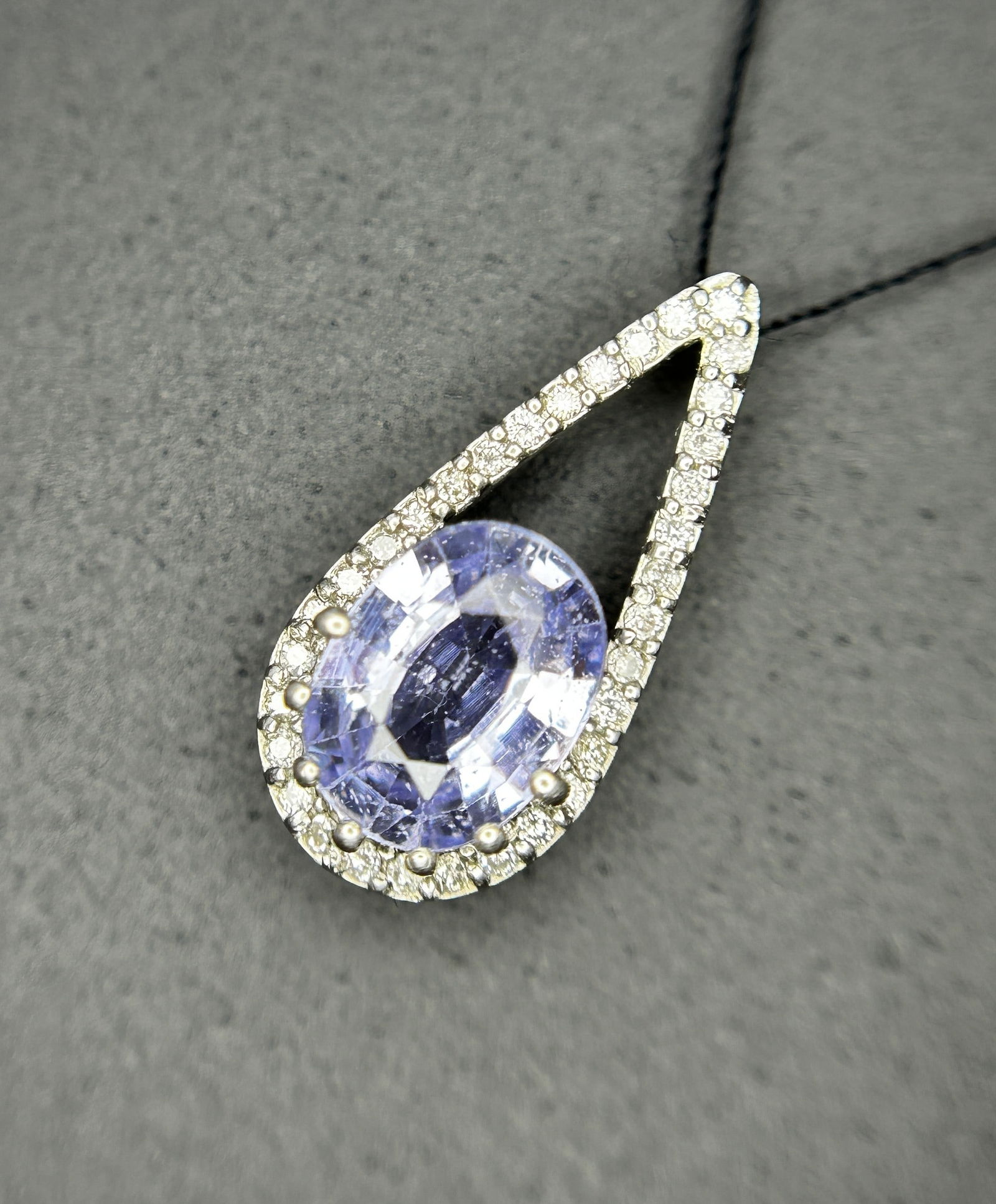 Beautiful 1.59 CT Unheated Ceylon Blue Sapphire Diamonds & 950 Platinum Pendant - 6