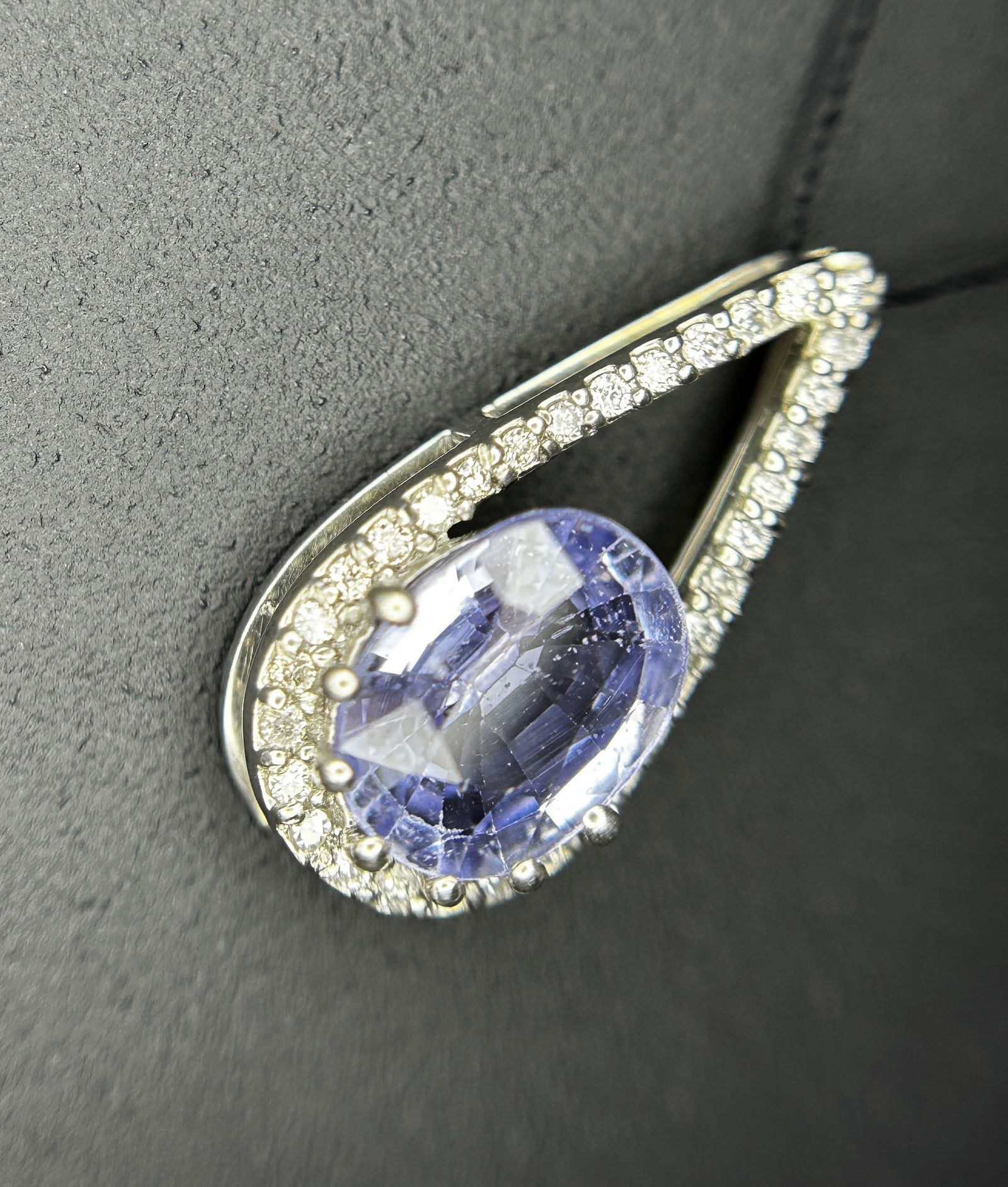 Beautiful 1.59 CT Unheated Ceylon Blue Sapphire Diamonds & 950 Platinum Pendant - 7