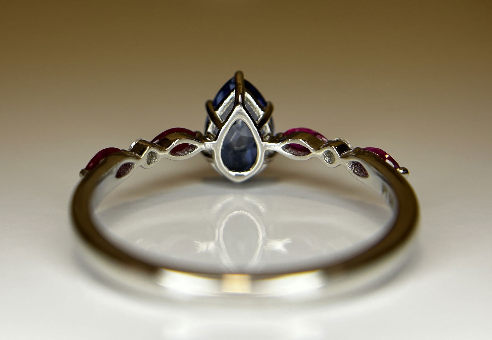 Beautiful 1.06 CT Unheated Burma Blue Sapphire With Burma Ruby, Natural Diamonds & 950 Platinum - 8