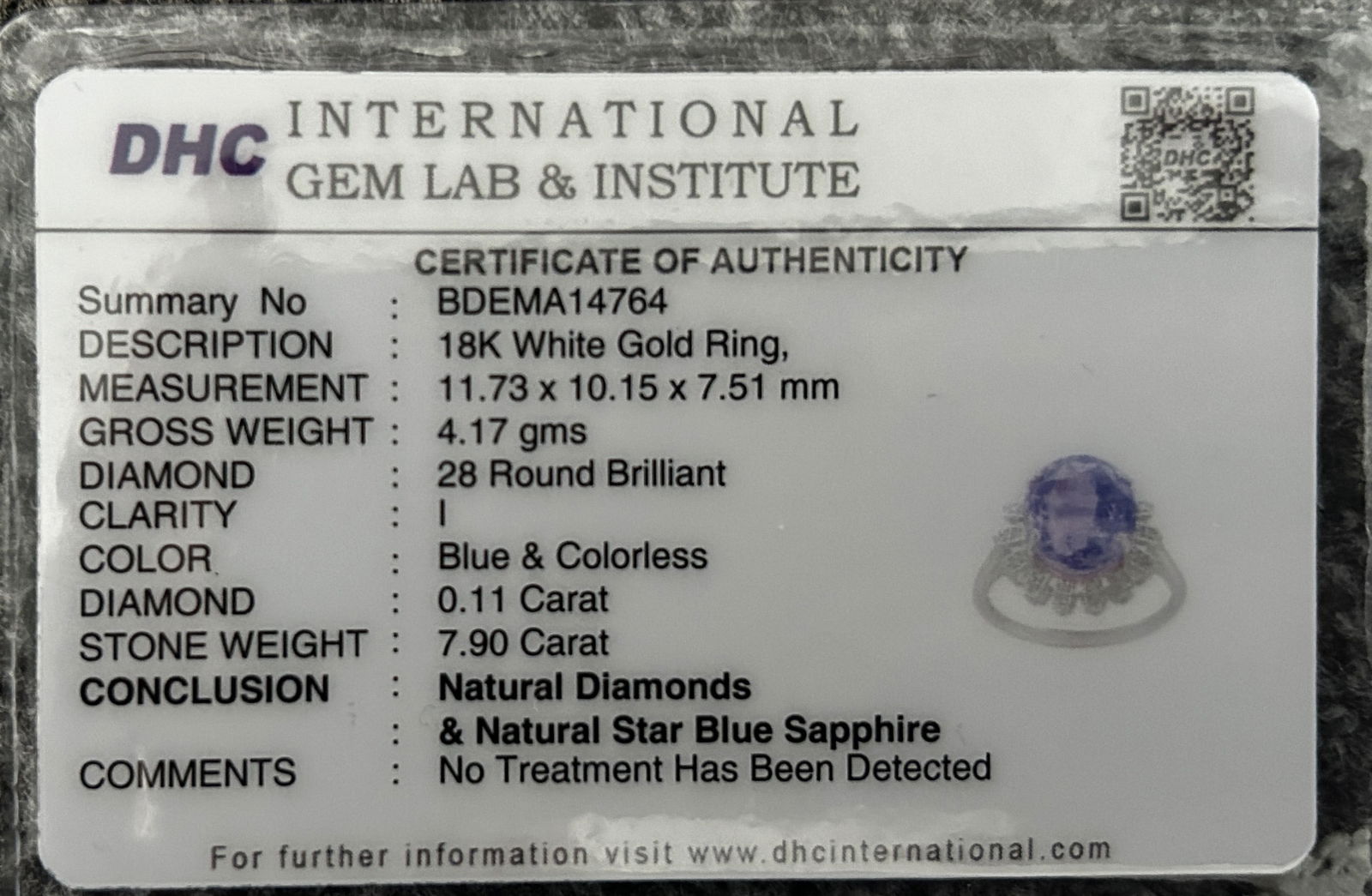 Beautiful 7.90CT Unheated Ceylon Blue Sapphire With Natural Diamonds & 18k Gold - 11