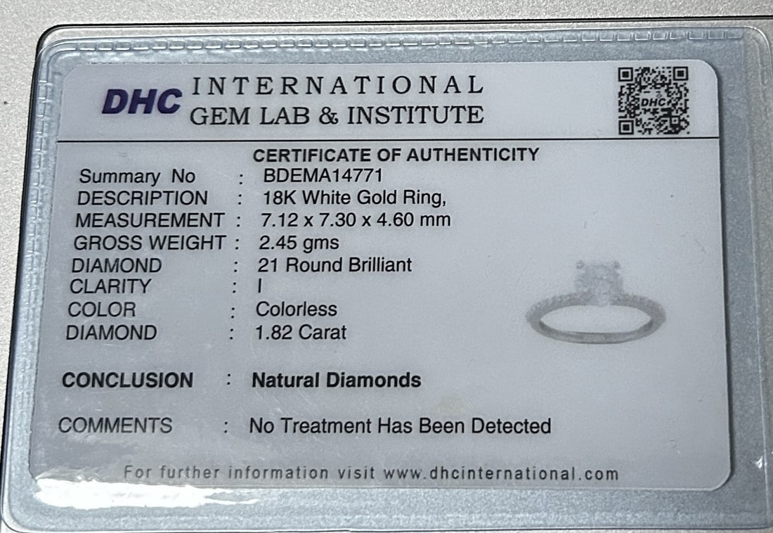 Beautiful 1.82ct Untreated Natural Solitaire Diamond & 18k Gold - 8