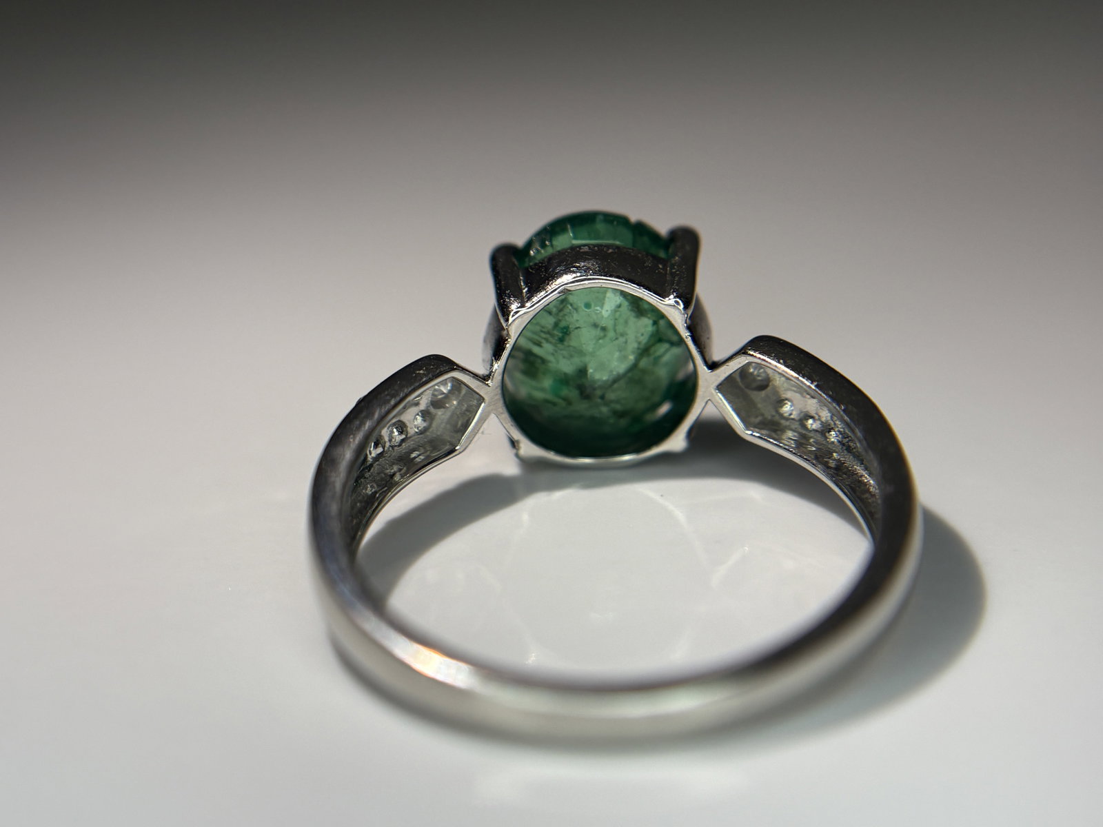 Beautiful 2.90 CT Natural Emerald Ring With Natural Diamonds & Platinum 950 - 6
