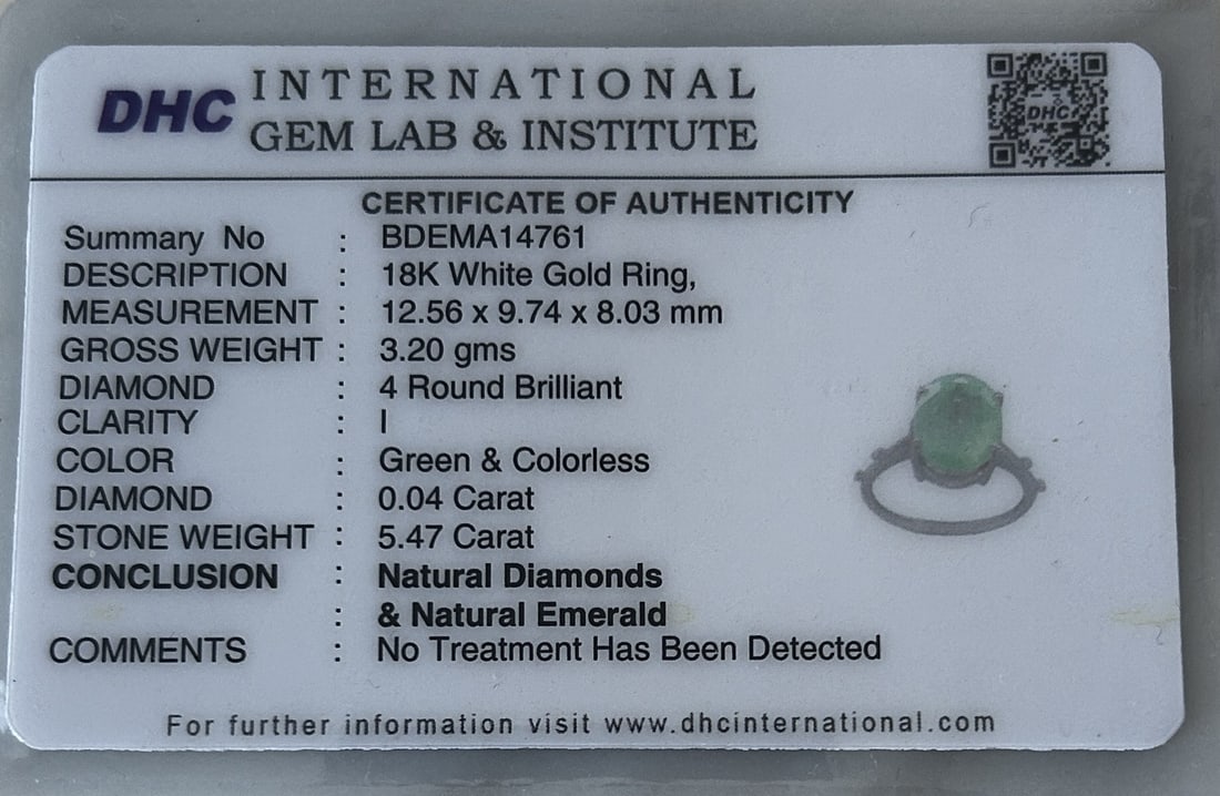 Beautiful 5.47ct Natural Colombian Emerald With Natural Diamonds & 18k Gold - 11