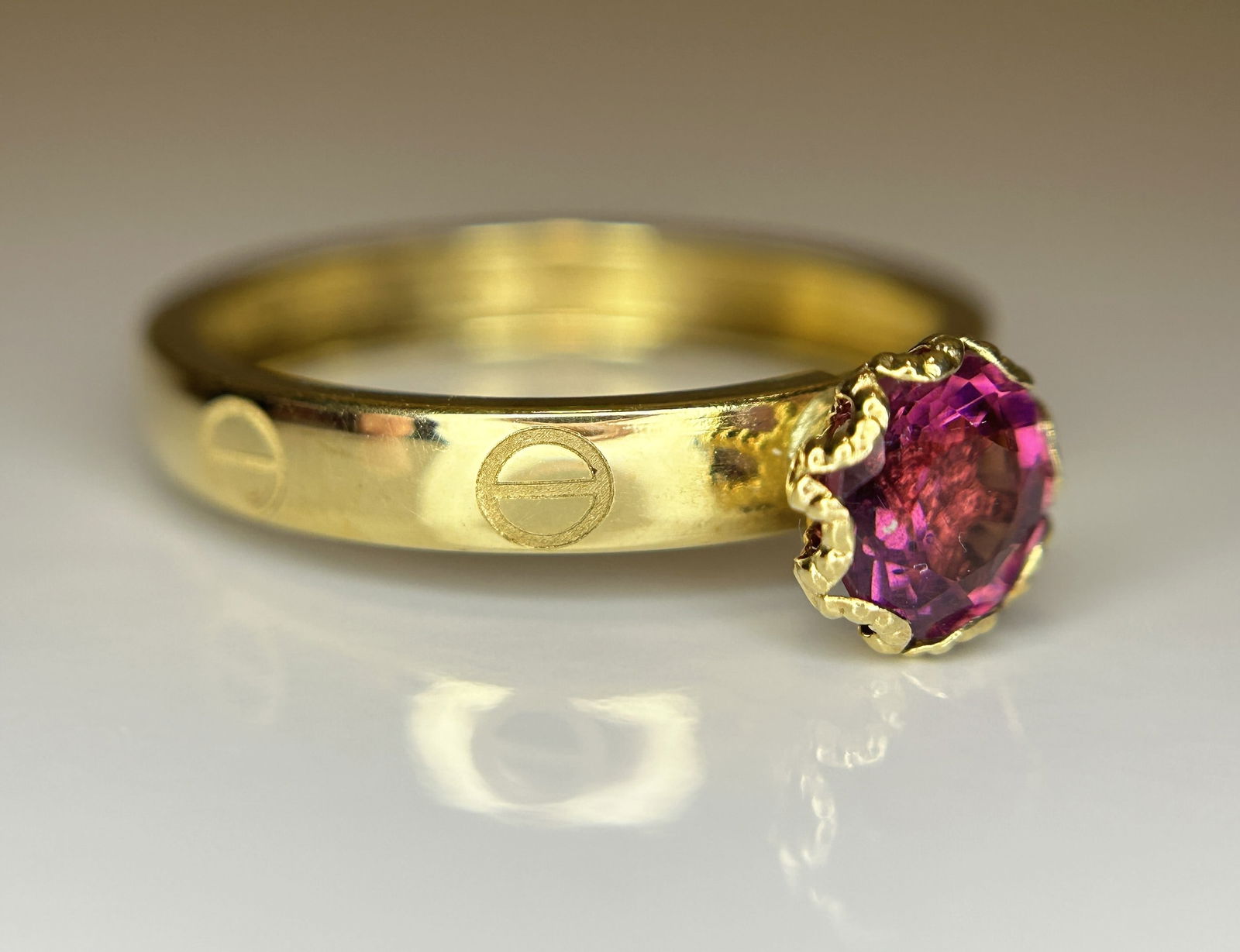 Beautiful 0.90 CT Natural Spinel Ring & 18k Yellow Gold - 6