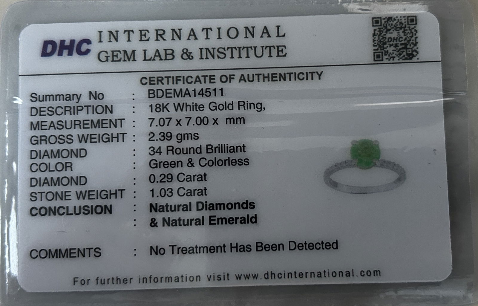 Beautiful 1.03ct Natural Emerald With Natural Diamonds & 18k Gold - 9