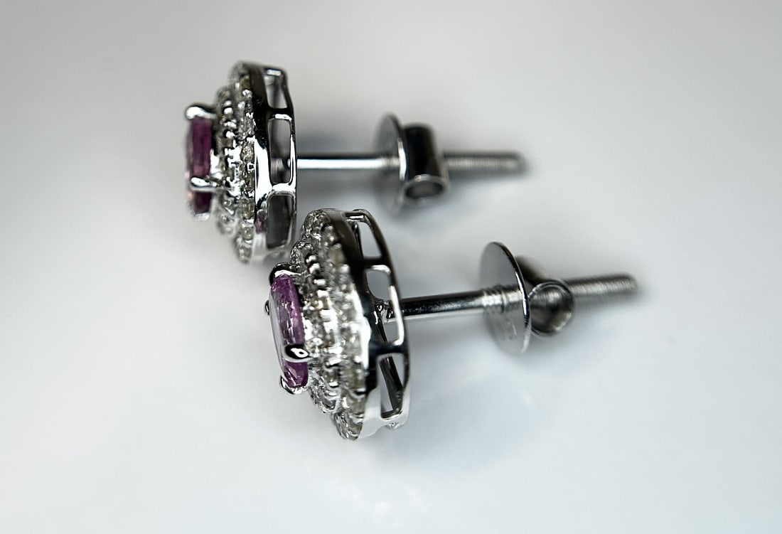 Beautiful 0.75 CT Unheated Ceylon Pink Sapphire With Natural Diamonds & 18k Gold - 8