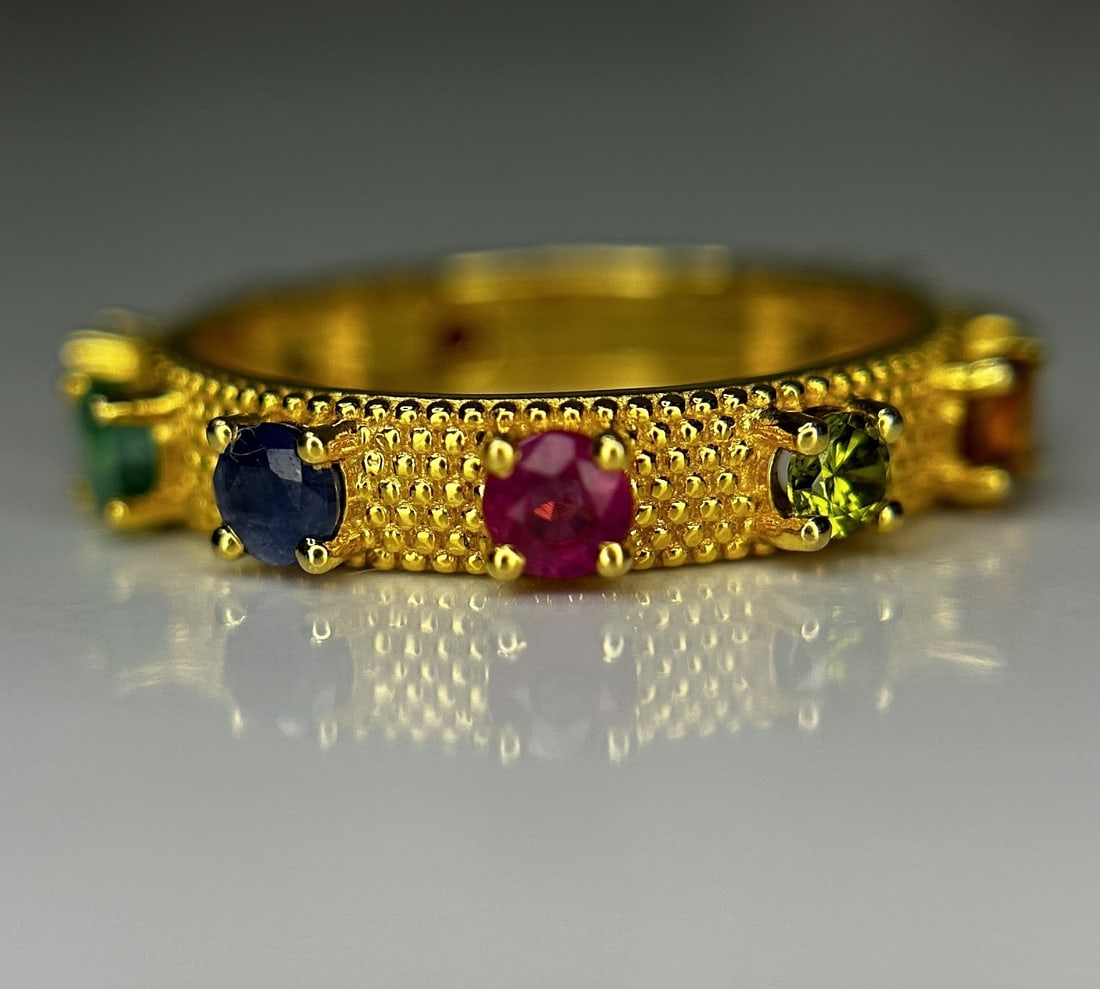 Beautiful Natural Multi Gemstone Rosary & 18k Gold - 4