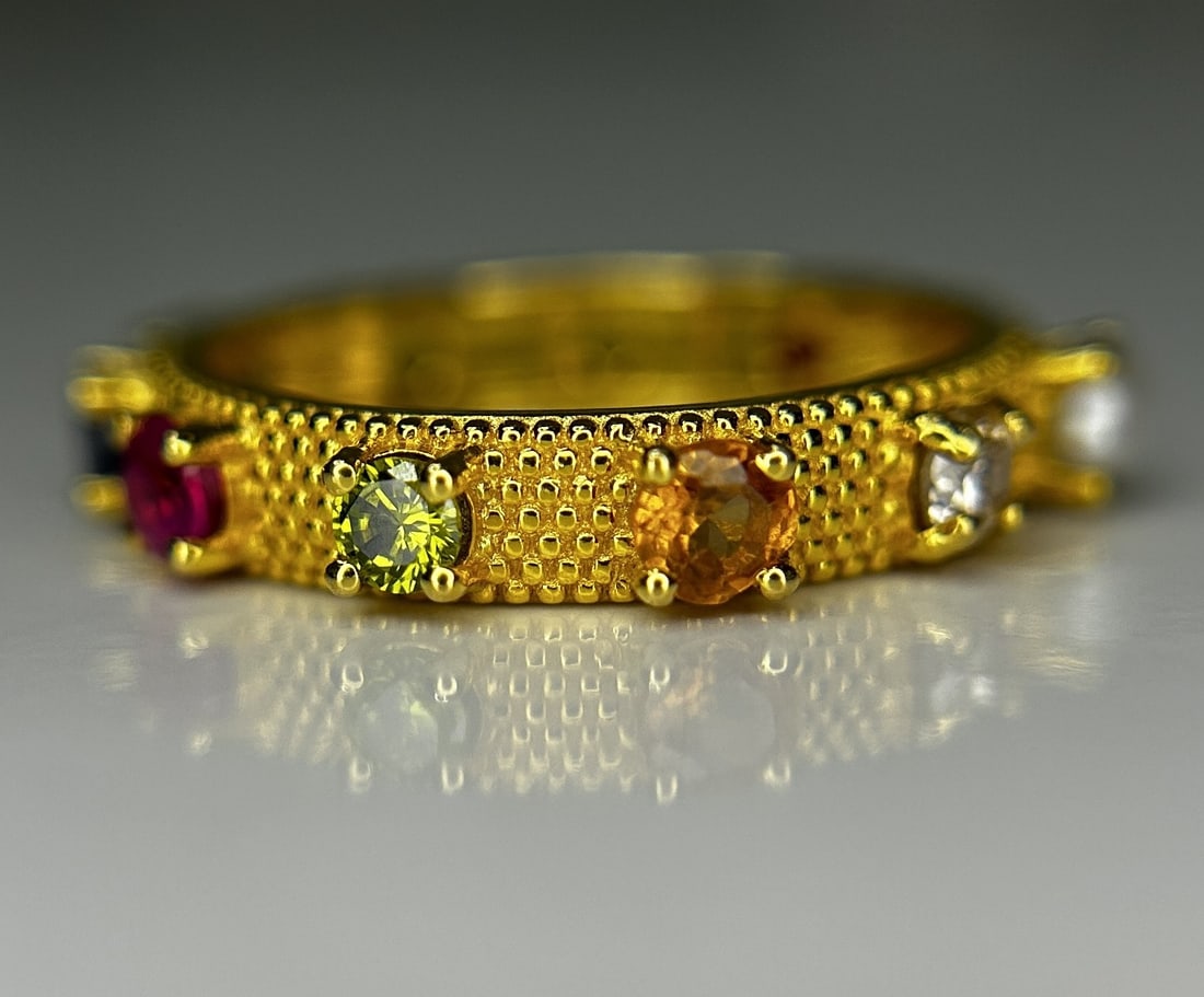 Beautiful Natural Multi Gemstone Rosary & 18k Gold - 5