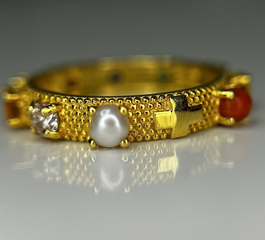 Beautiful Natural Multi Gemstone Rosary & 18k Gold - 7