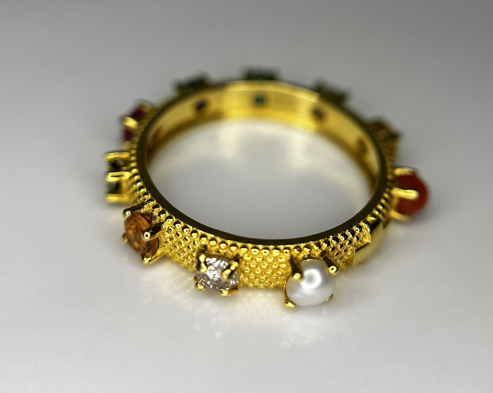 Beautiful Natural Multi Gemstone Rosary & 18k Gold - 9