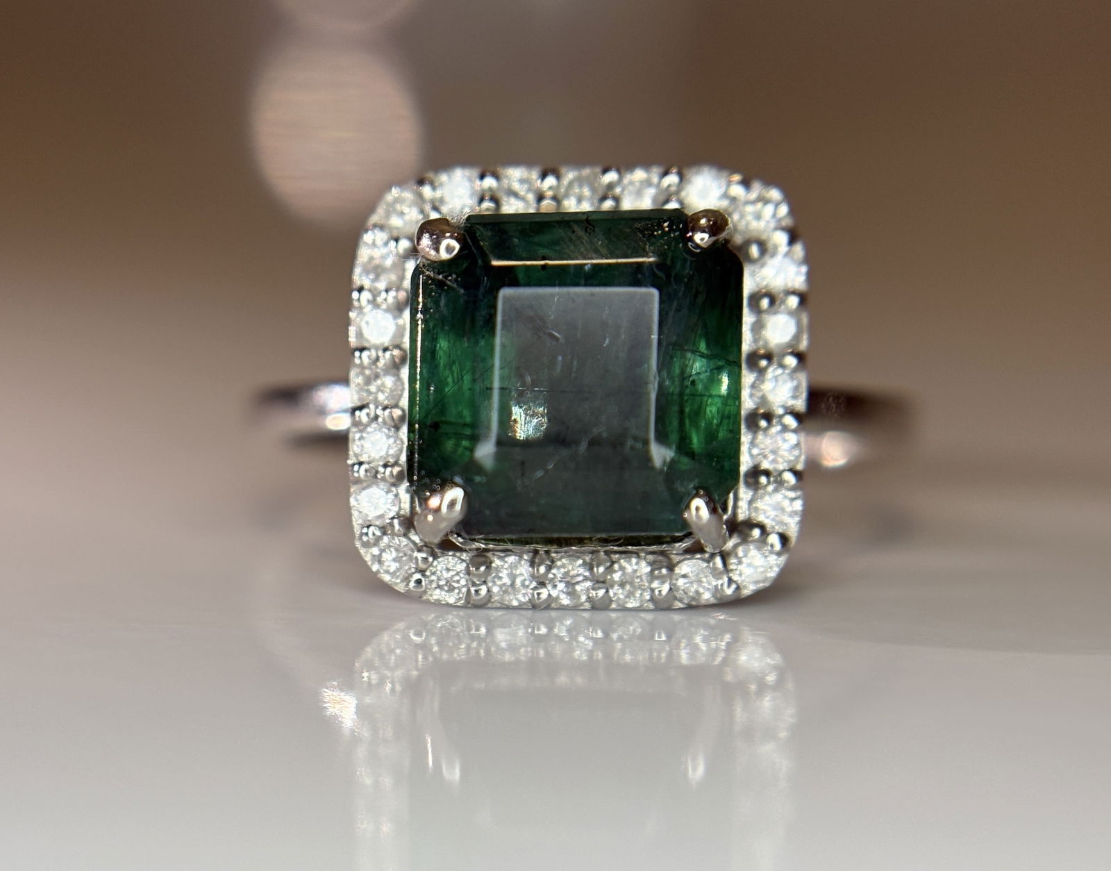 Beautiful 3.88 CT Natural Emerald Ring With Natural Diamonds & Platinum 950 (1 of 11)