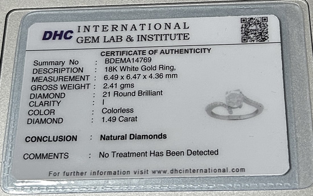 Beautiful 1.49ct Untreated Natural Solitaire Diamond & 18k Gold - 8