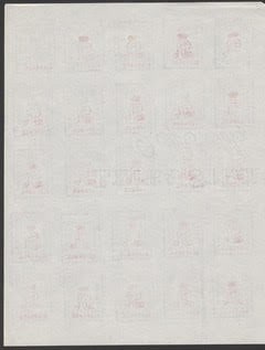 LONG ISLAND 1916 6d ESSAY, the frame in black, the arms and value in red, in a complete sheet of... - 3