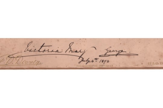 Royalty 1893 The Marriage of King George V and Queen Mary hand signed dated July 6th 1893.Wedding - 10