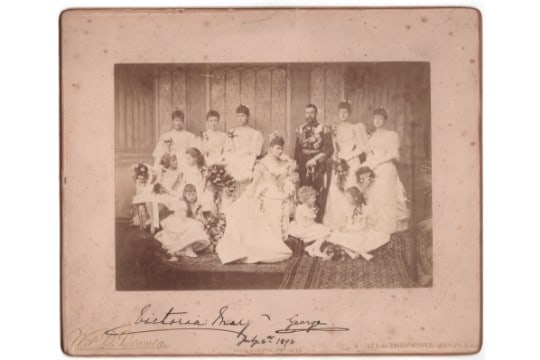 Royalty 1893 The Marriage of King George V and Queen Mary hand signed dated July 6th 1893.Wedding - 3