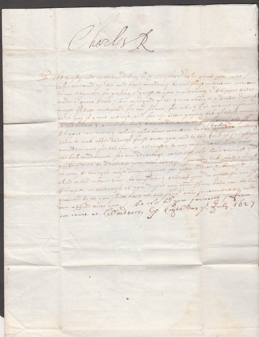 Royalty King Charles I July 8 1627 - 5