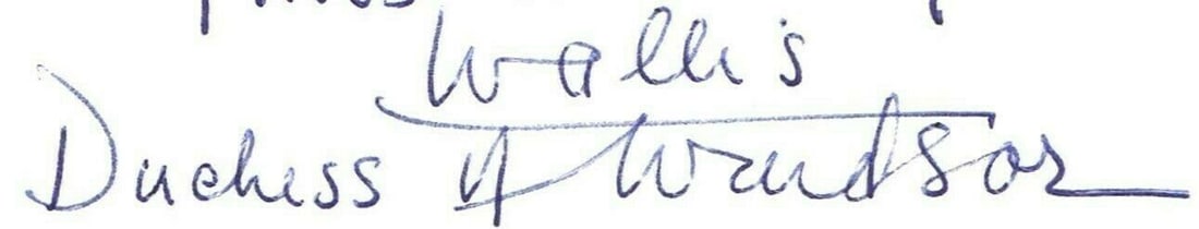 Royalty Duchess of Windsor (Wallis Simpson) two embossed cards handwritten in biro note from the - 4