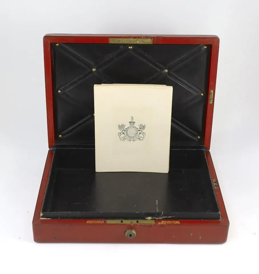 Red Despatch Box An early 20th century red morocco despatch box, formerly the property of Richar... - 4