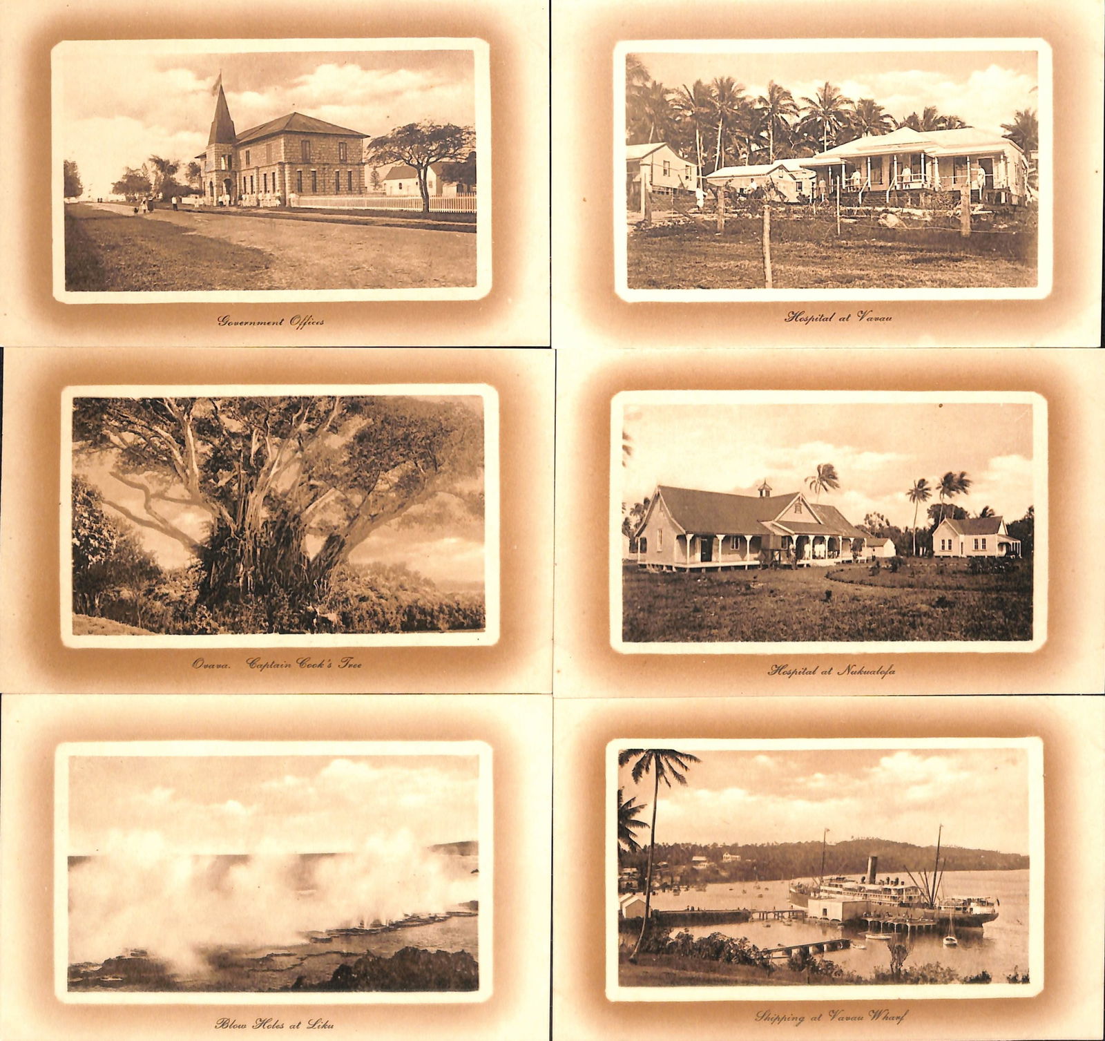 Tonga 1911: Title: Tonga 1911 Description: 1d postal stationery Post Cards with printed views on reverse inset in brown frame, H&G 2c, the set of ten views fine unused.Ê A most uncommon set. 