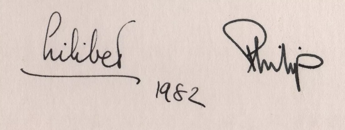 Royalty Queen Elizabeth II &Prince Phillip hand signed 1982 Christmas card 'Lilibet' - 7