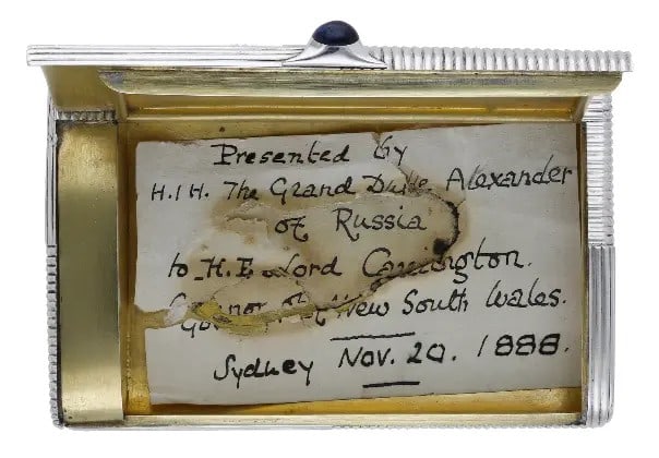 Royalty A Russian Imperial silver presentation cigarette and vesta case, by Nicholls & Plincke, - 9